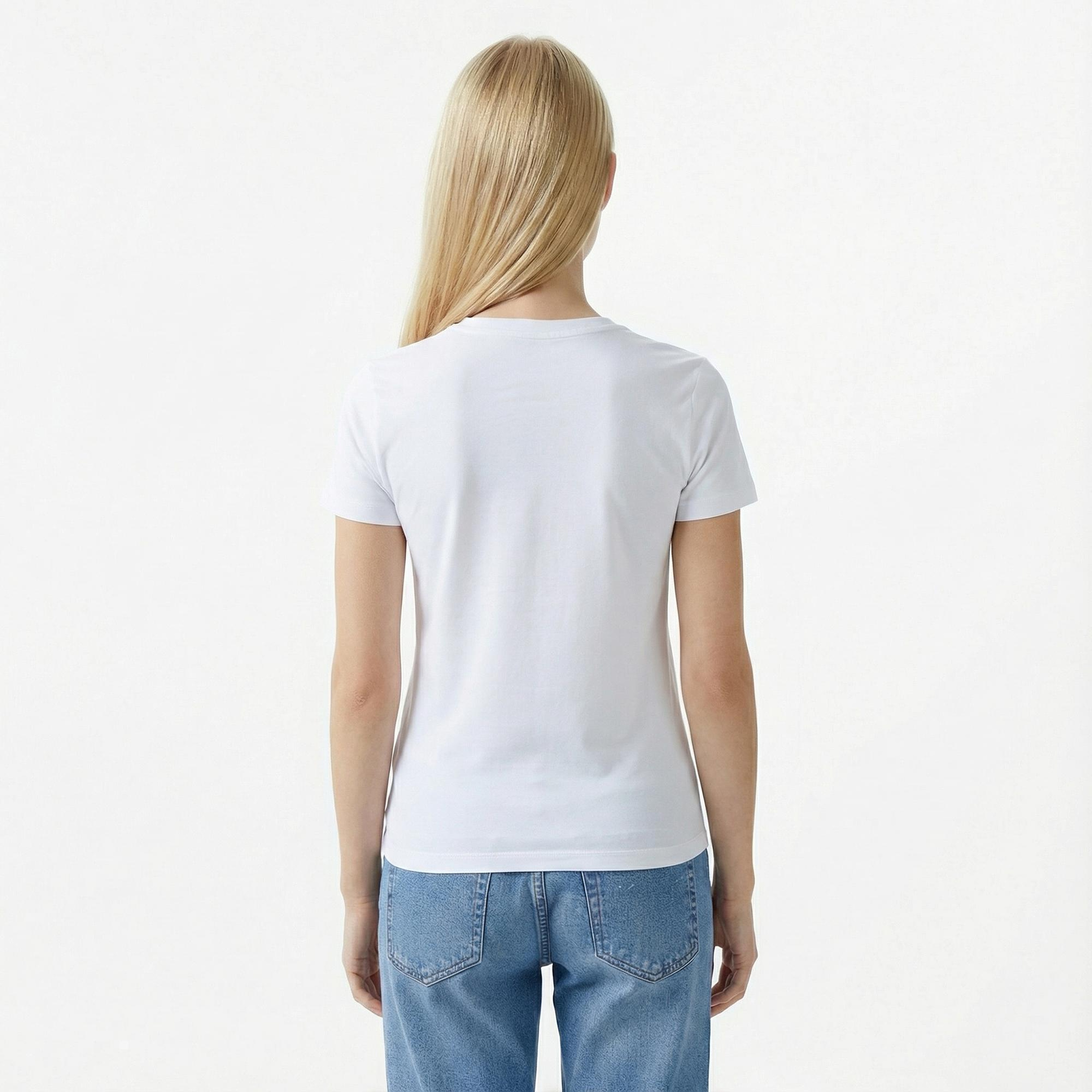 Guess Iconic Mid Organic Kadın Beyaz T-Shirt
