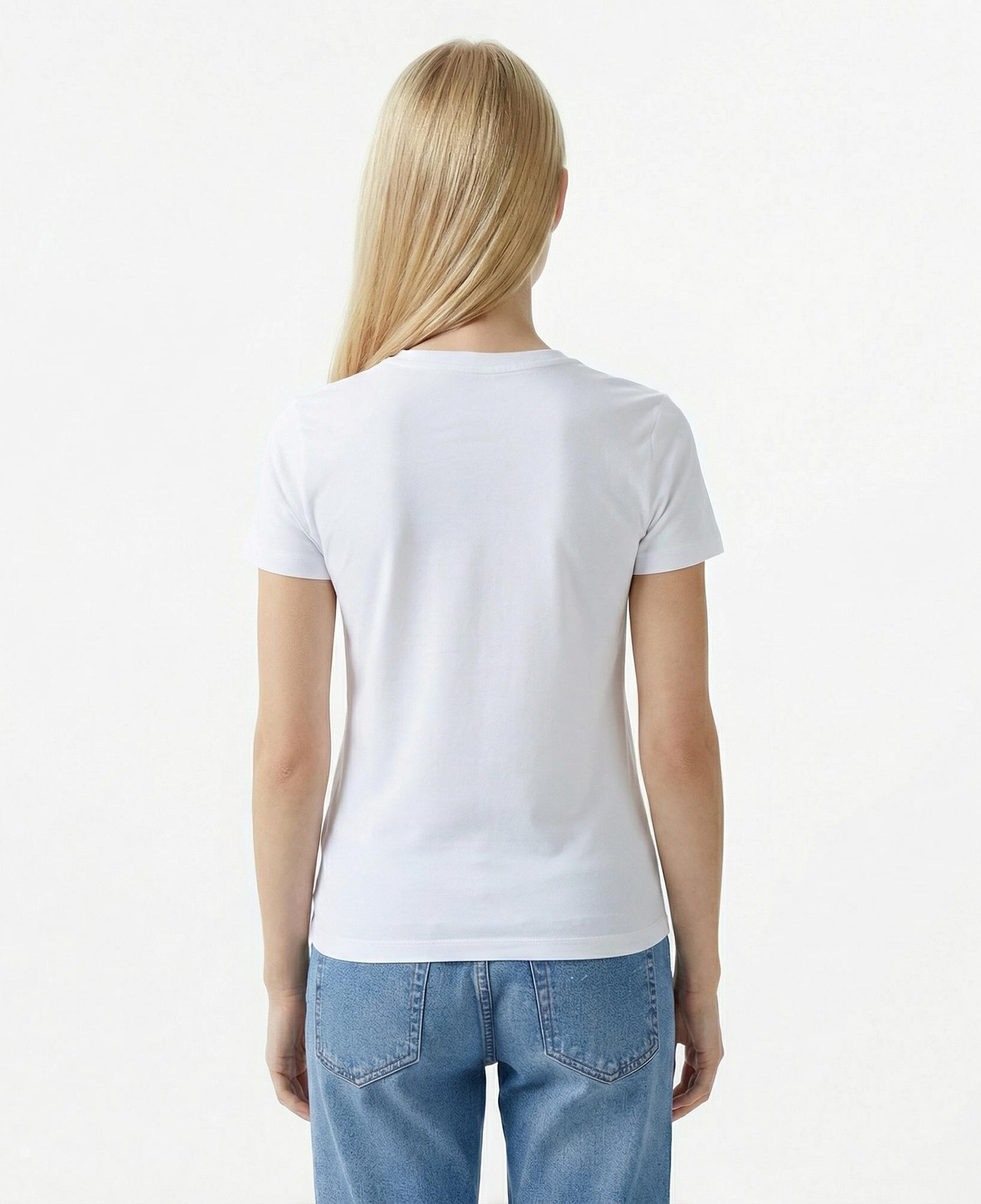 Guess Iconic Mid Organic Kadın Beyaz T-Shirt