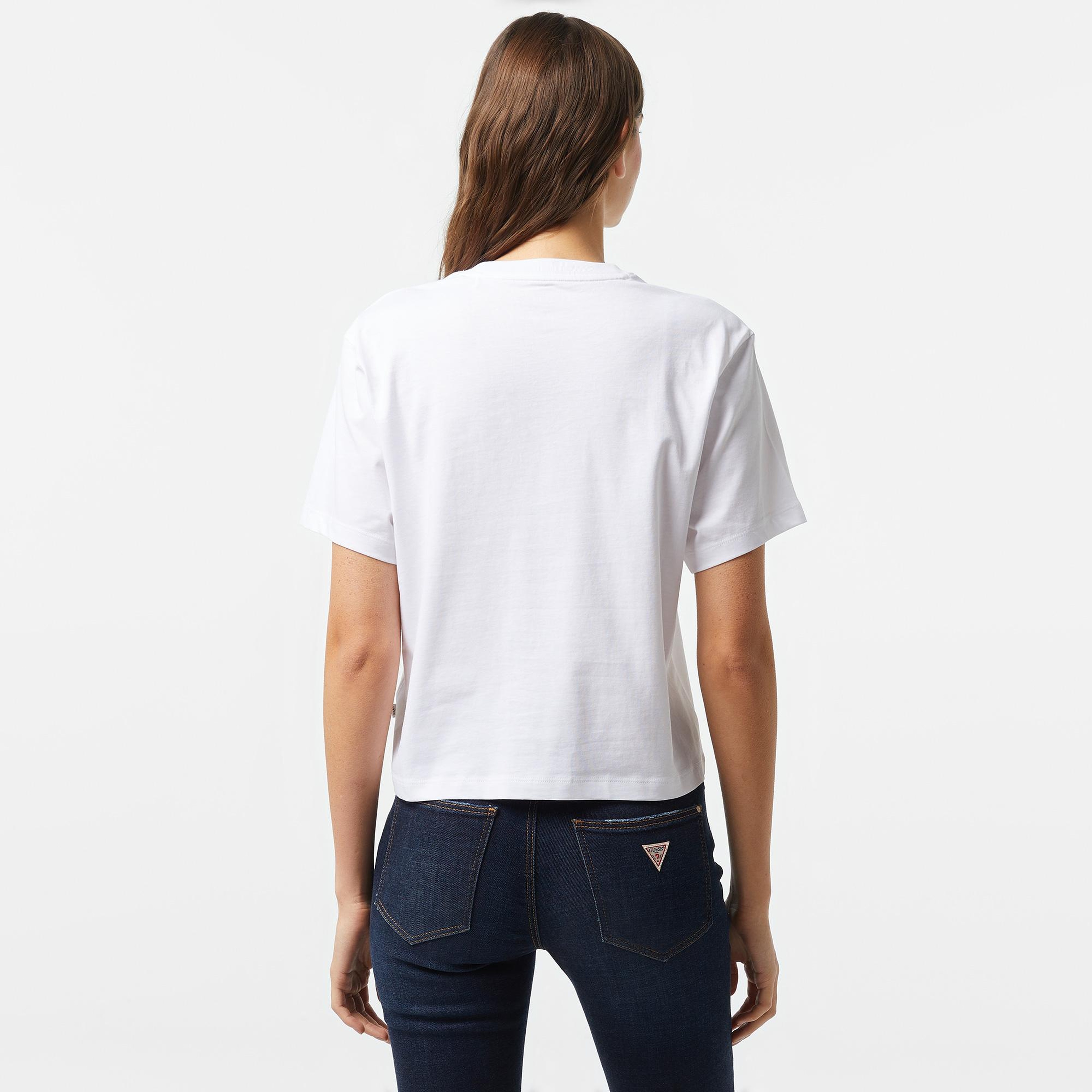 Guess Boxy Mini Kadın Beyaz T-Shirt