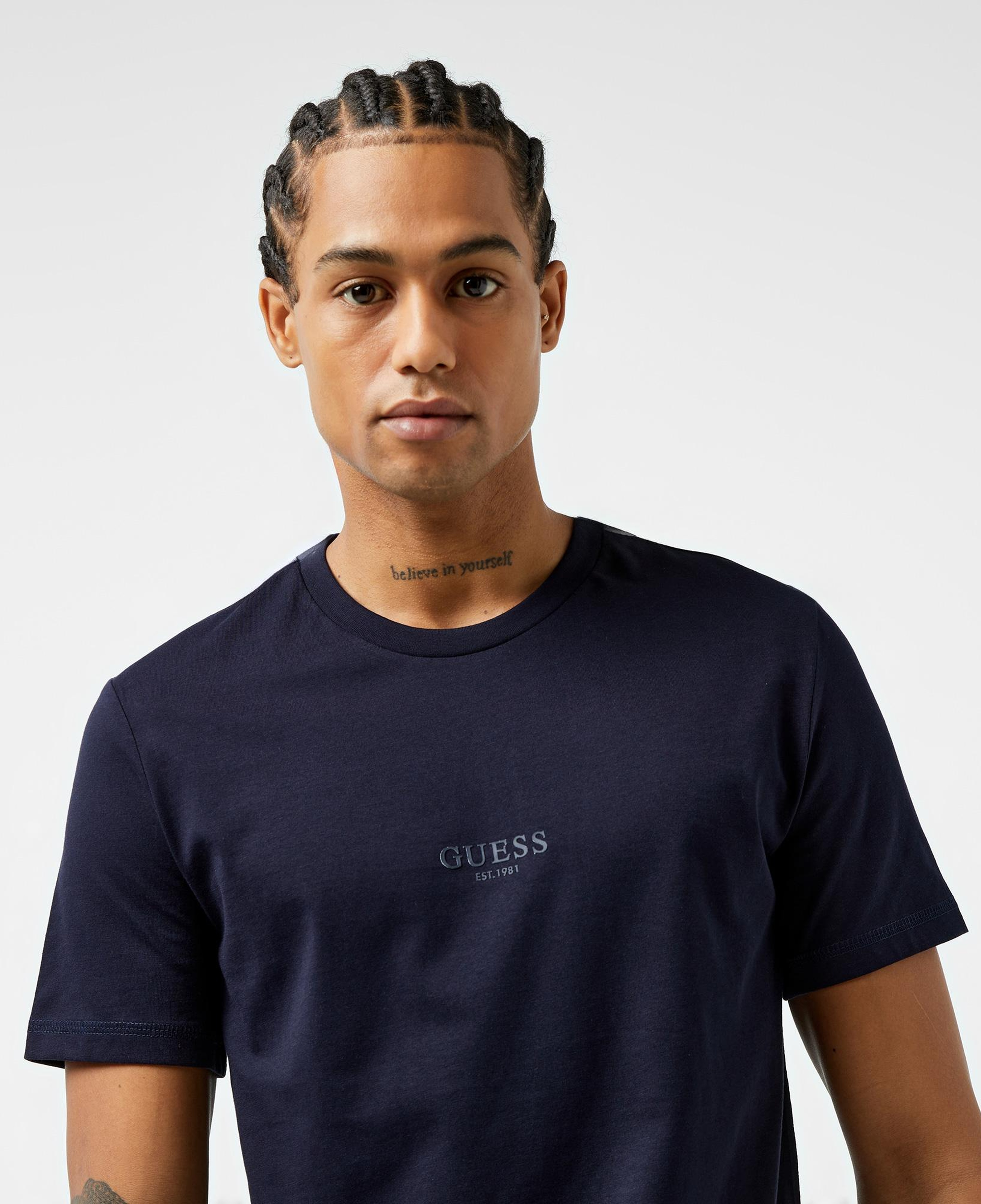 Guess Mid Organic Stream Erkek Lacivert T-Shirt