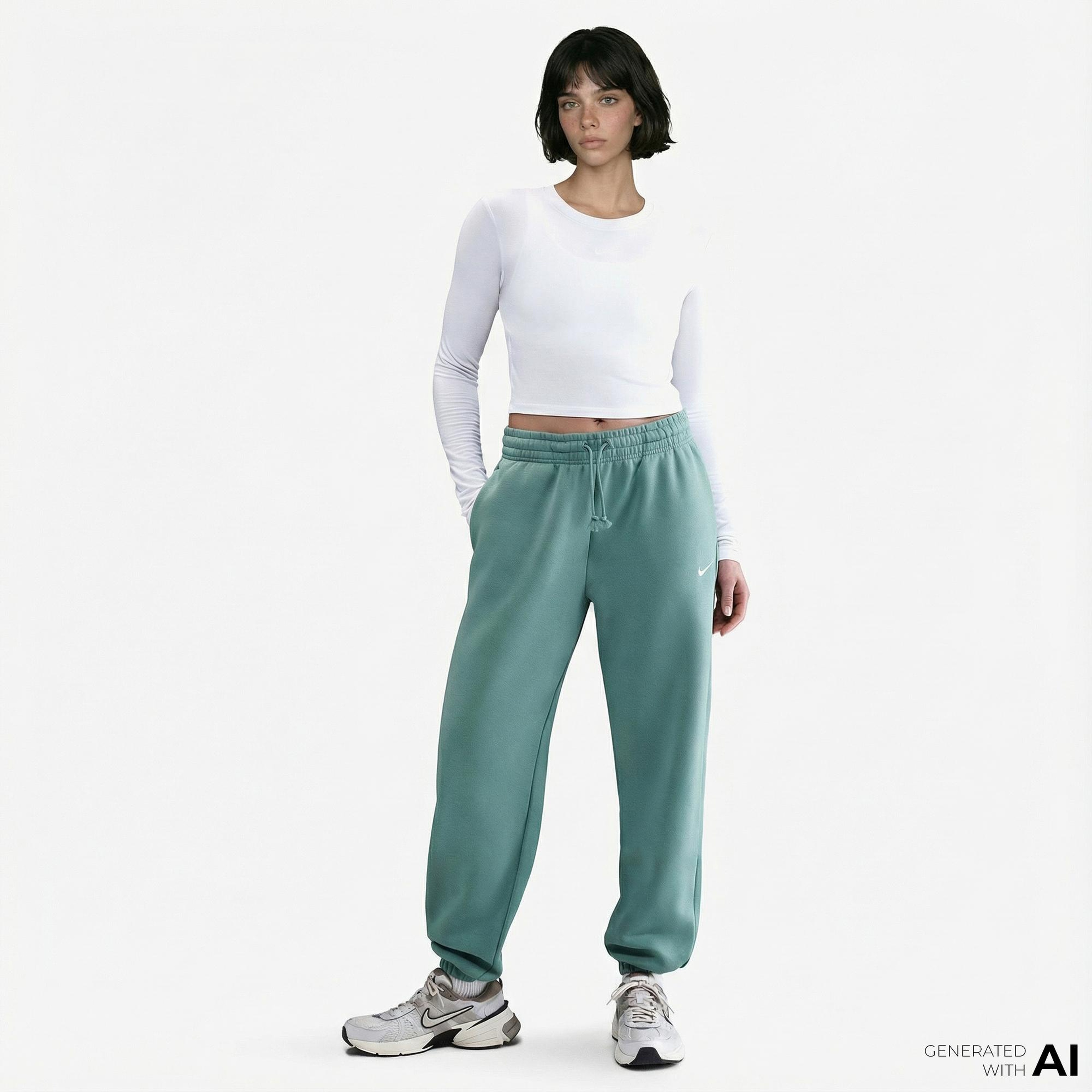 Nike Sportswear Phoenix Fleece Kadın Yeşil Eşofman Altı