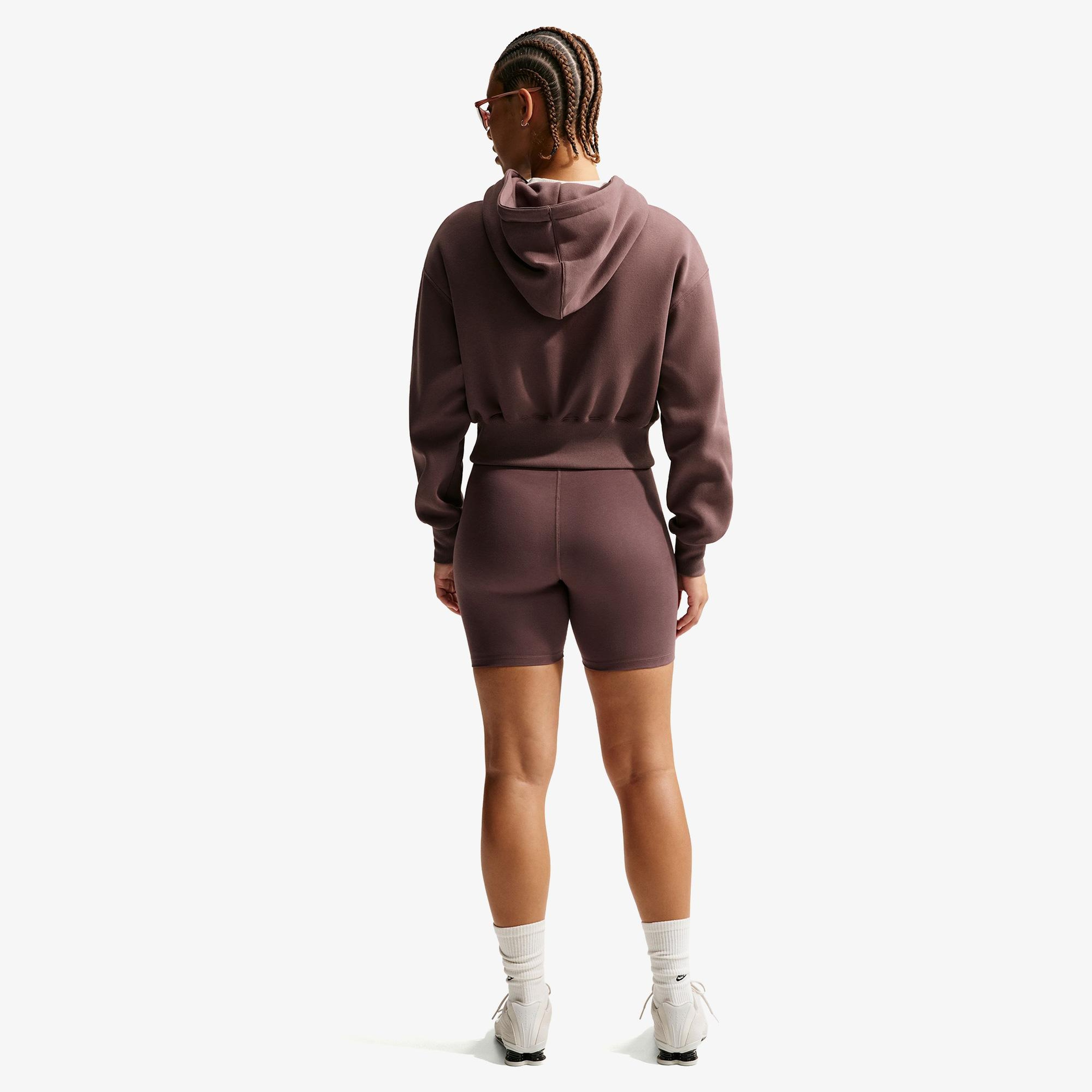 Nike Sportswear Classic Yüksek Belli 20 cm Kadın Kahverengi Kısa Tayt