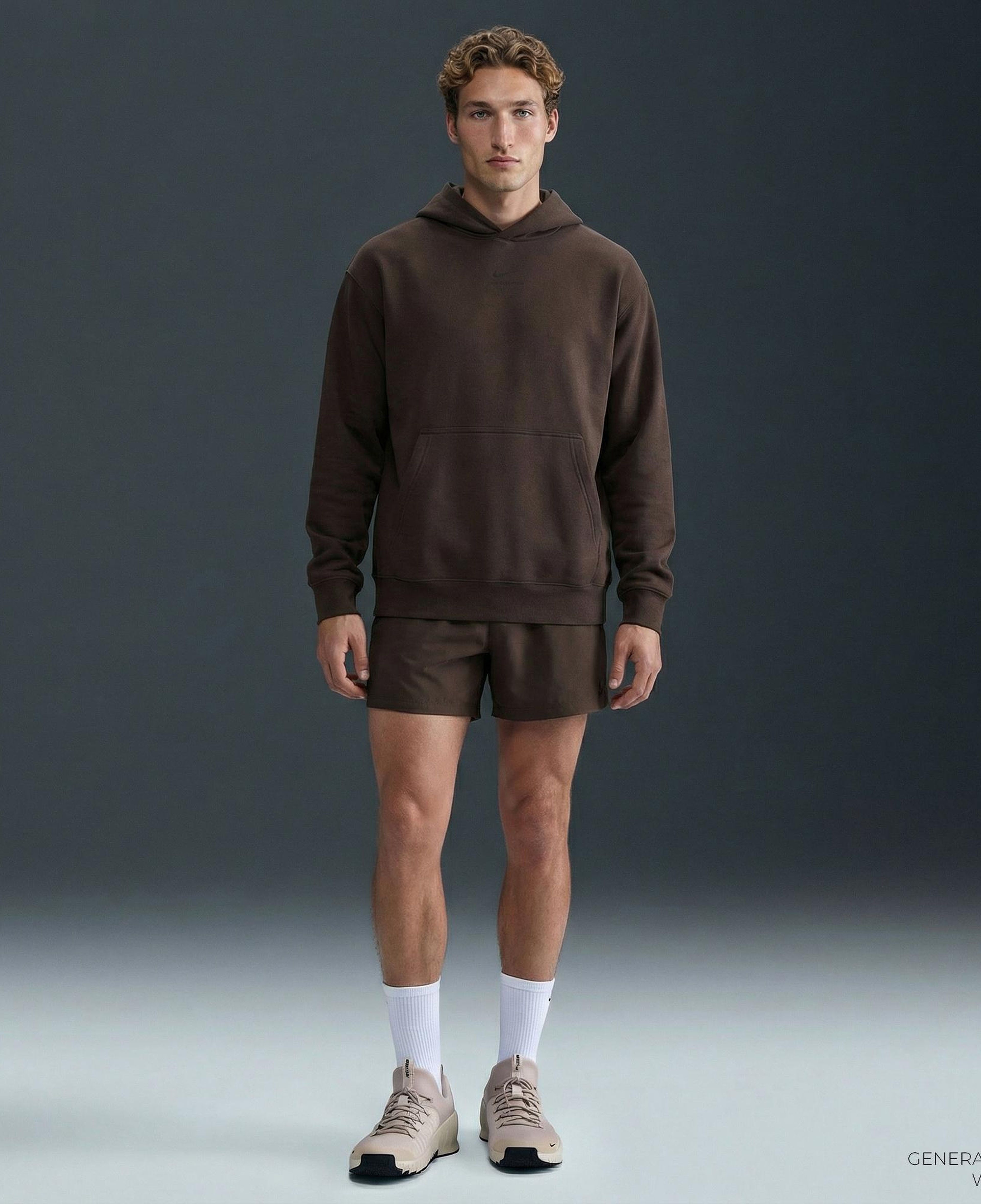 Nike Pro Dri-Fit Midlayer Erkek Kahverengi Hoodie