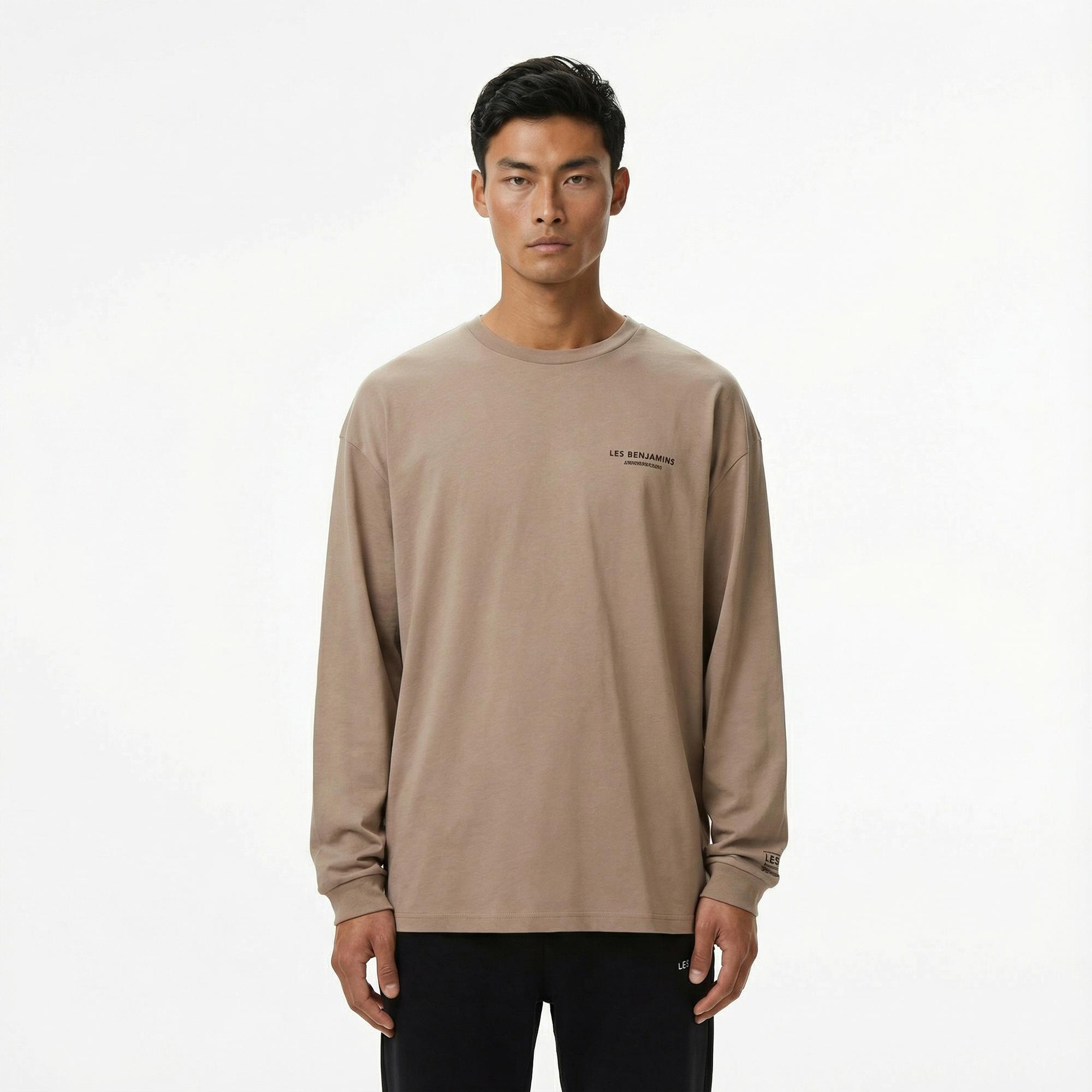 Les Benjamins 002 Erkek Bej T-Shirt