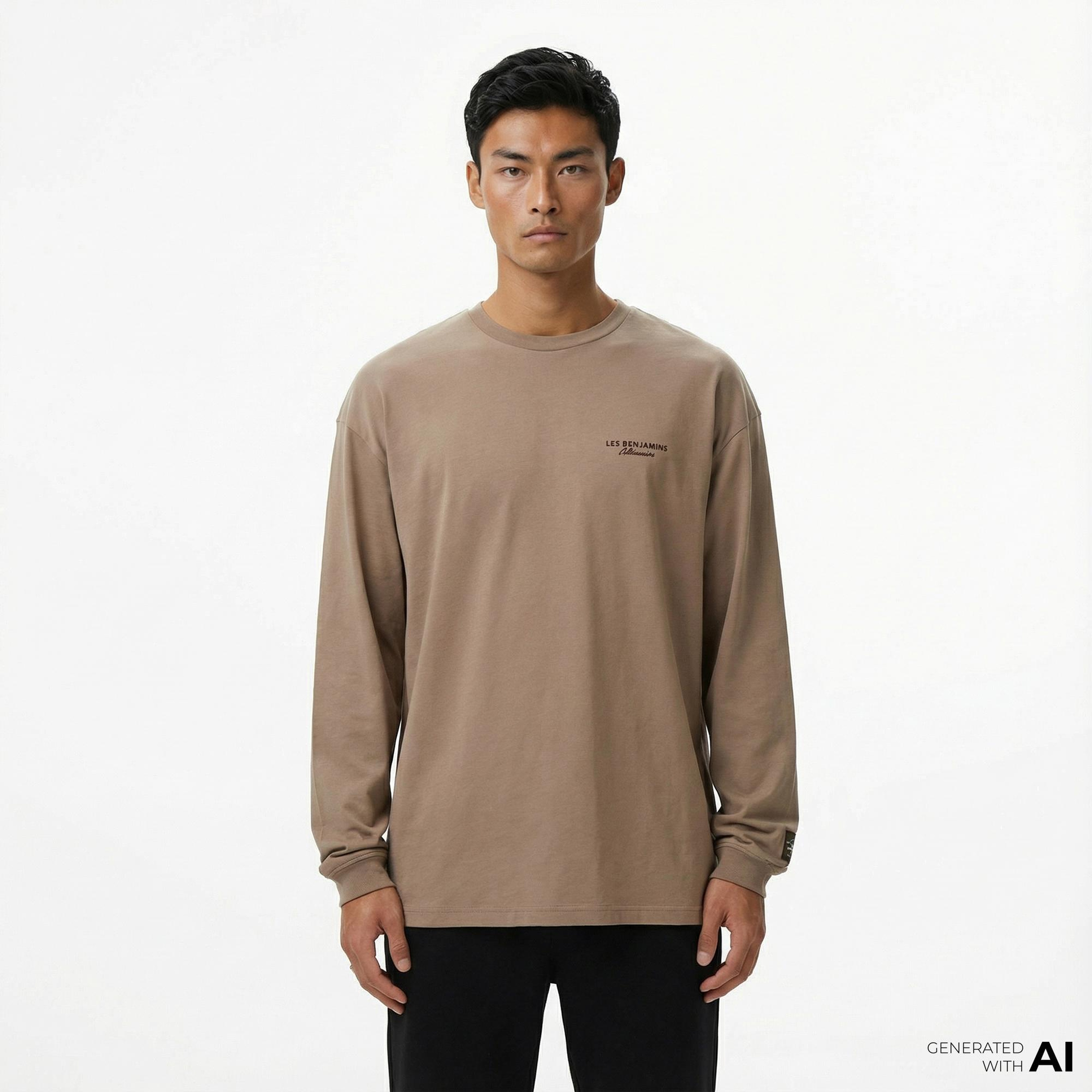 Les Benjamins 002 Erkek Bej T-Shirt