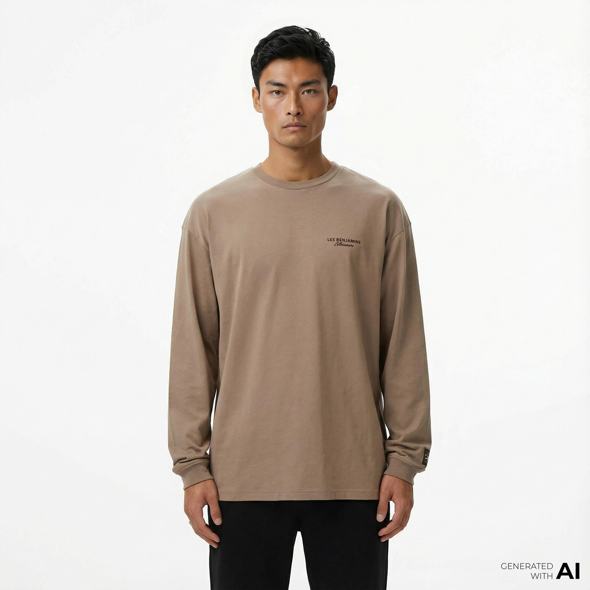 Les Benjamins 002 Erkek Bej T-Shirt