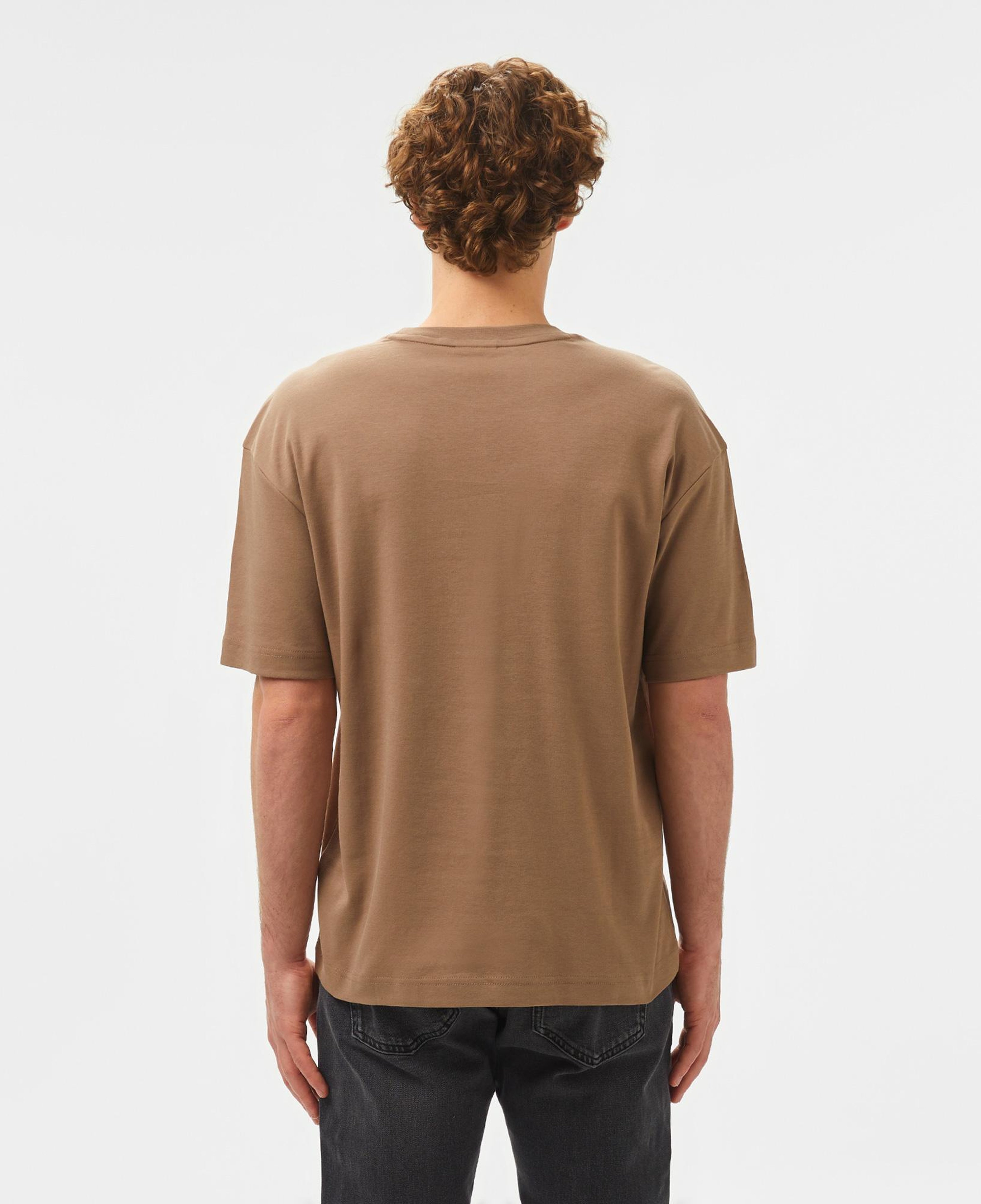 Calvin Klein Nano Logo İnterlo Erkek Kahverengi T-Shirt