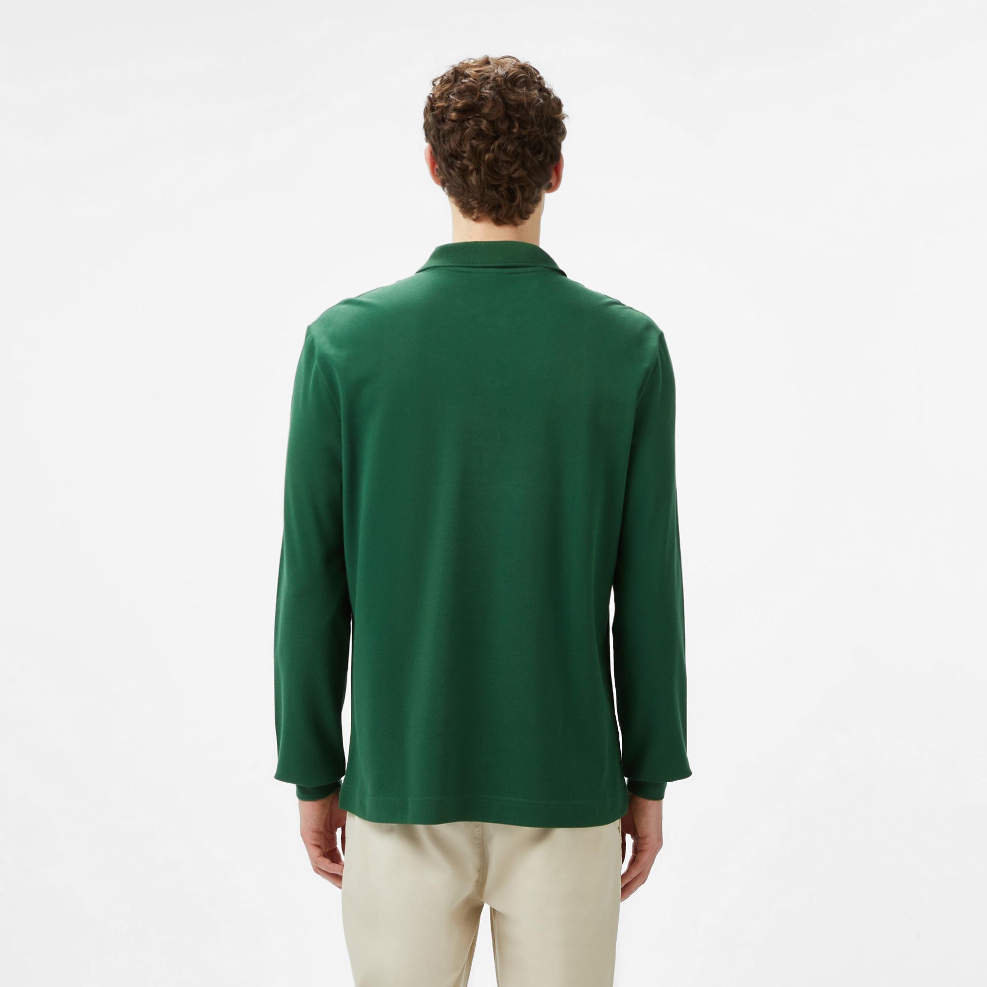 Lacoste L.12.12 Erkek Slim Fit Uzun Kollu Yeşil Polo