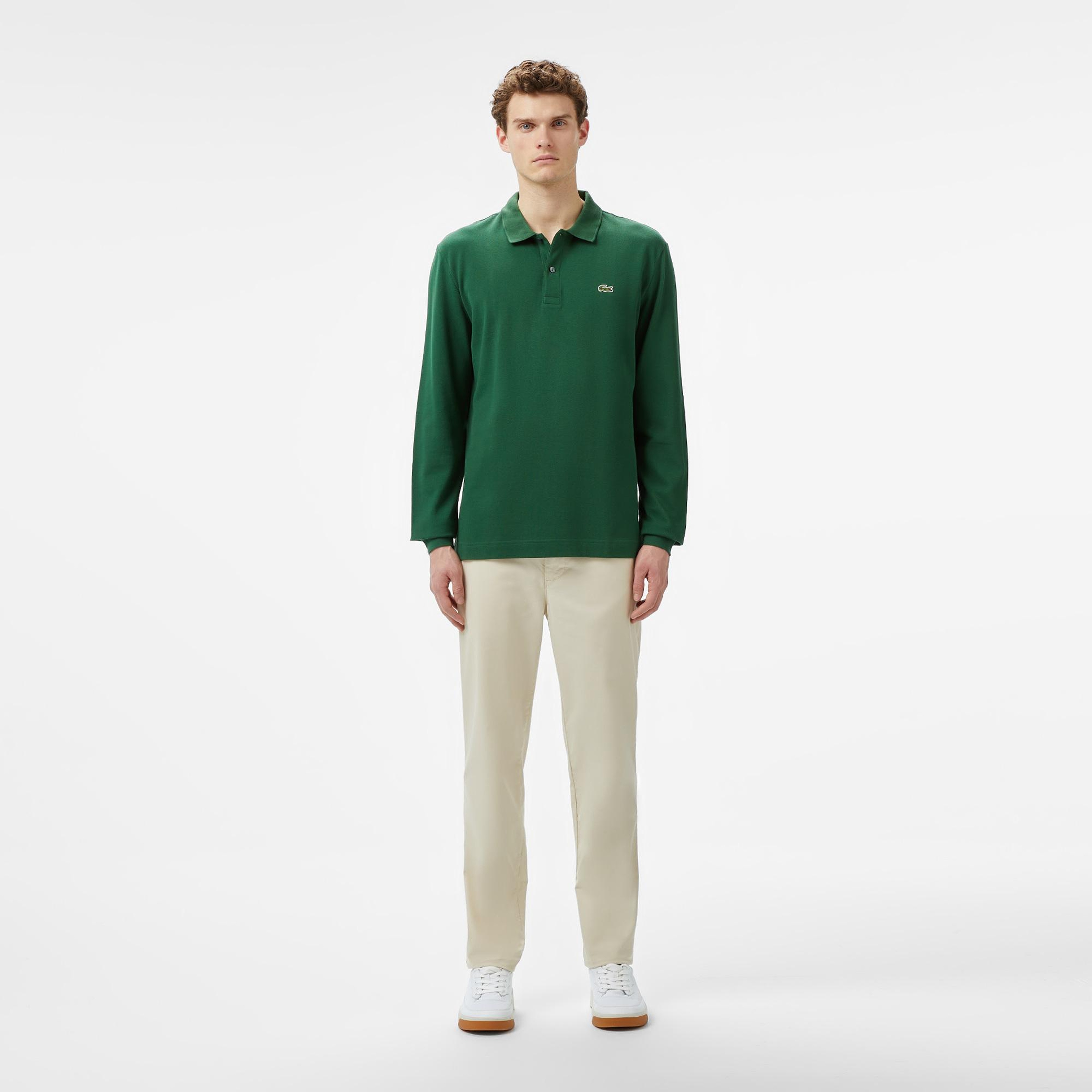 Lacoste L.12.12 Erkek Slim Fit Uzun Kollu Yeşil Polo