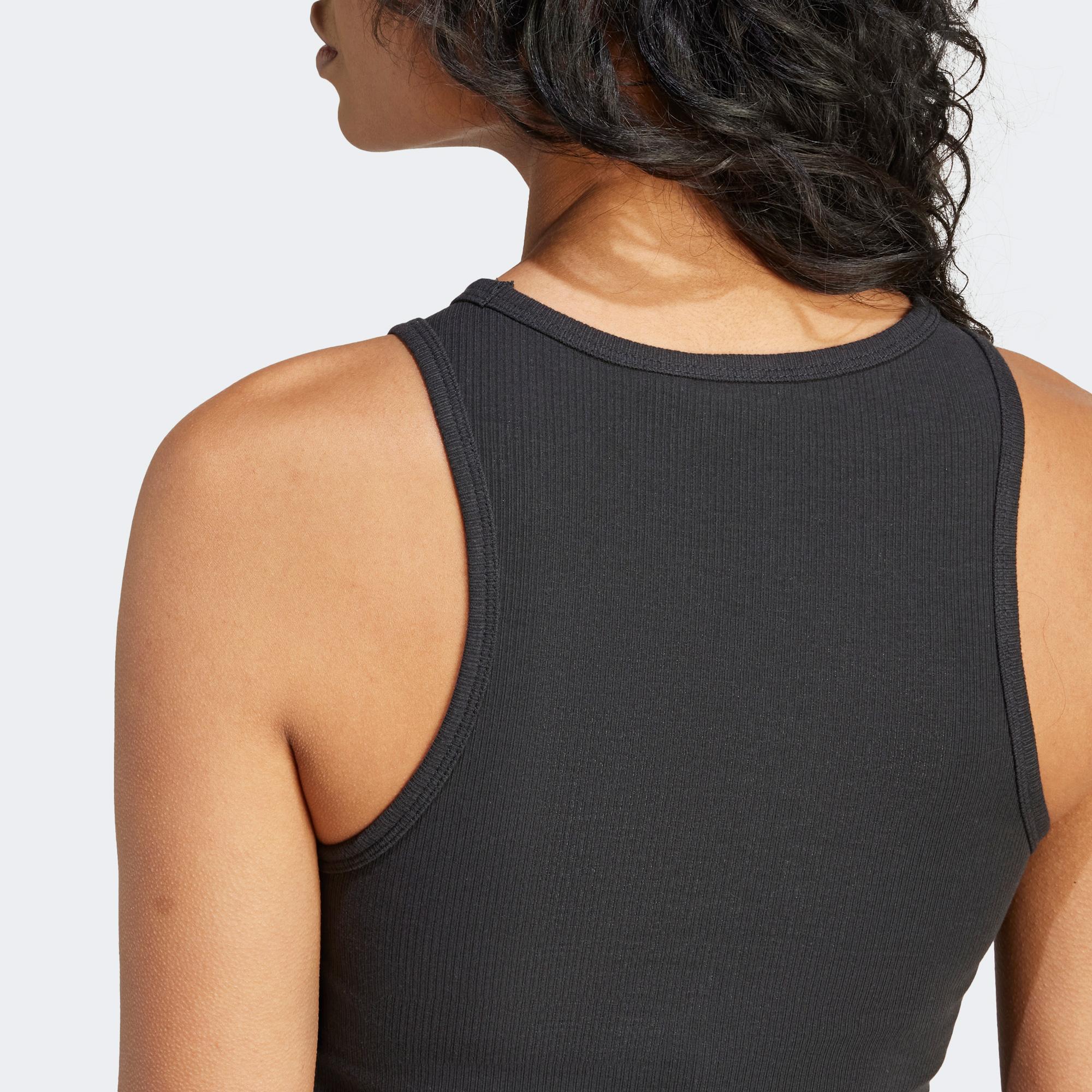 adidas Essentials Ribbed Kadın Siyah Kolsuz T-Shirt