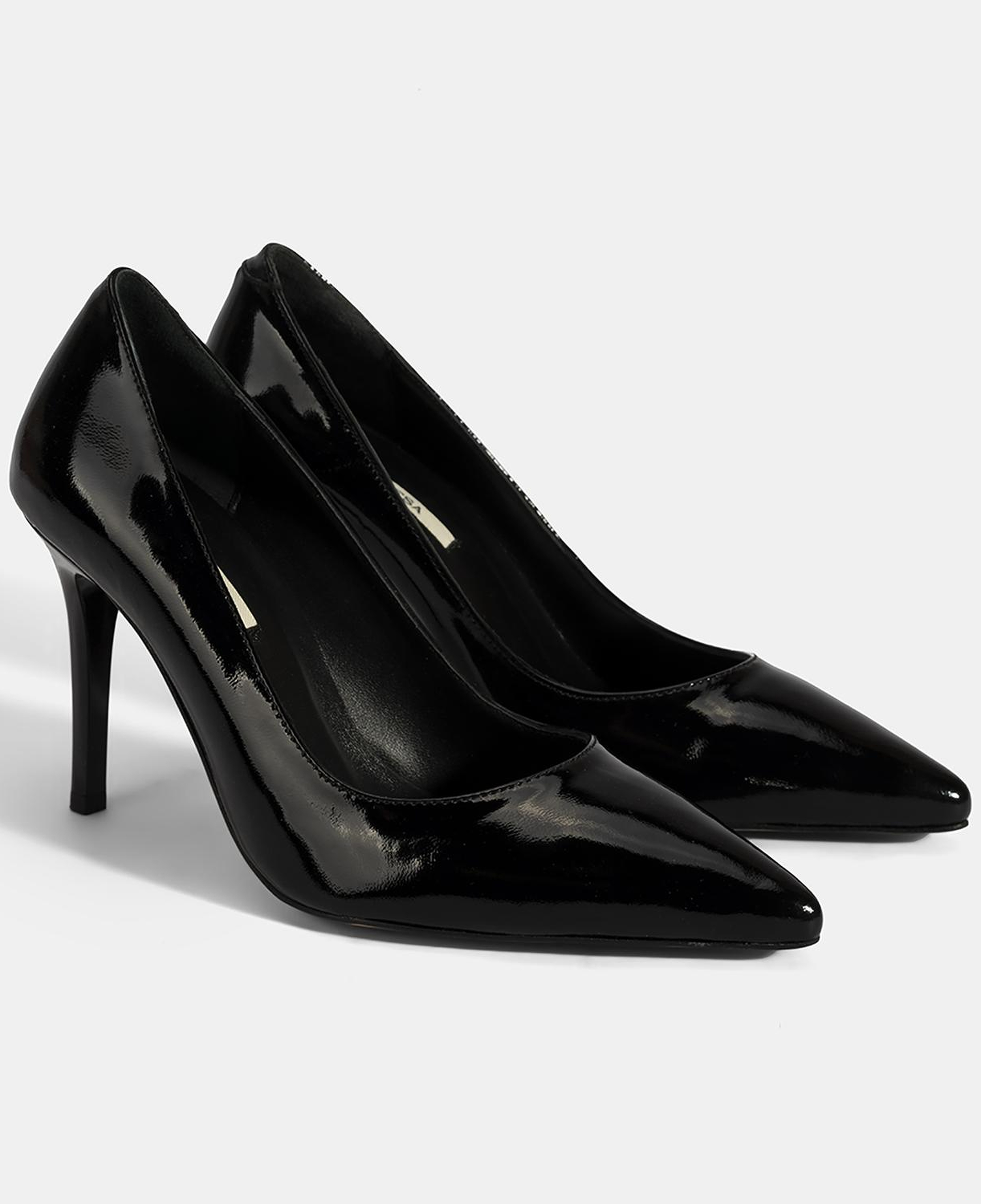 Kadın Siyah Deri Stiletto