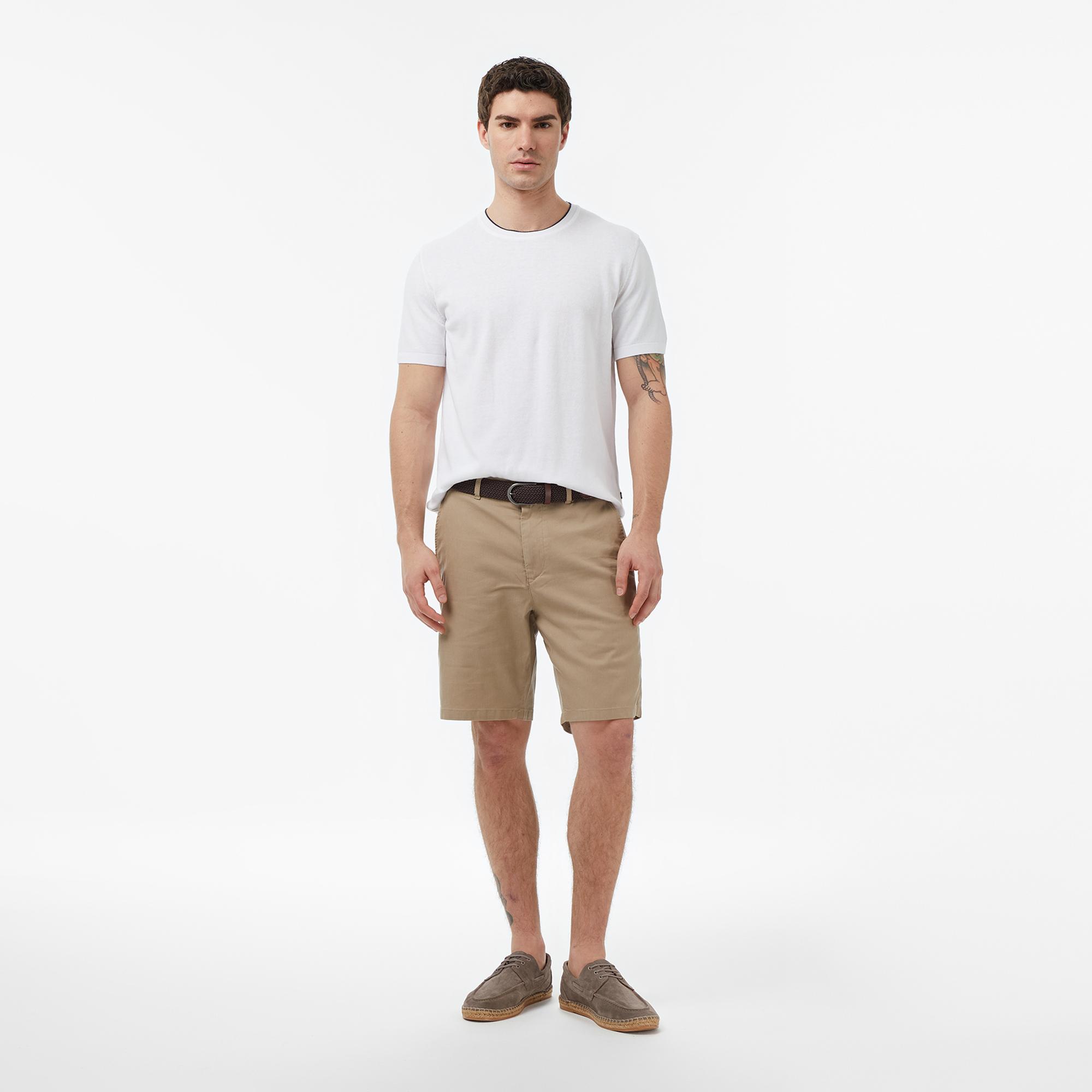 Nautica Erkek Beyaz Regular Fit Kısa Kollu Triko