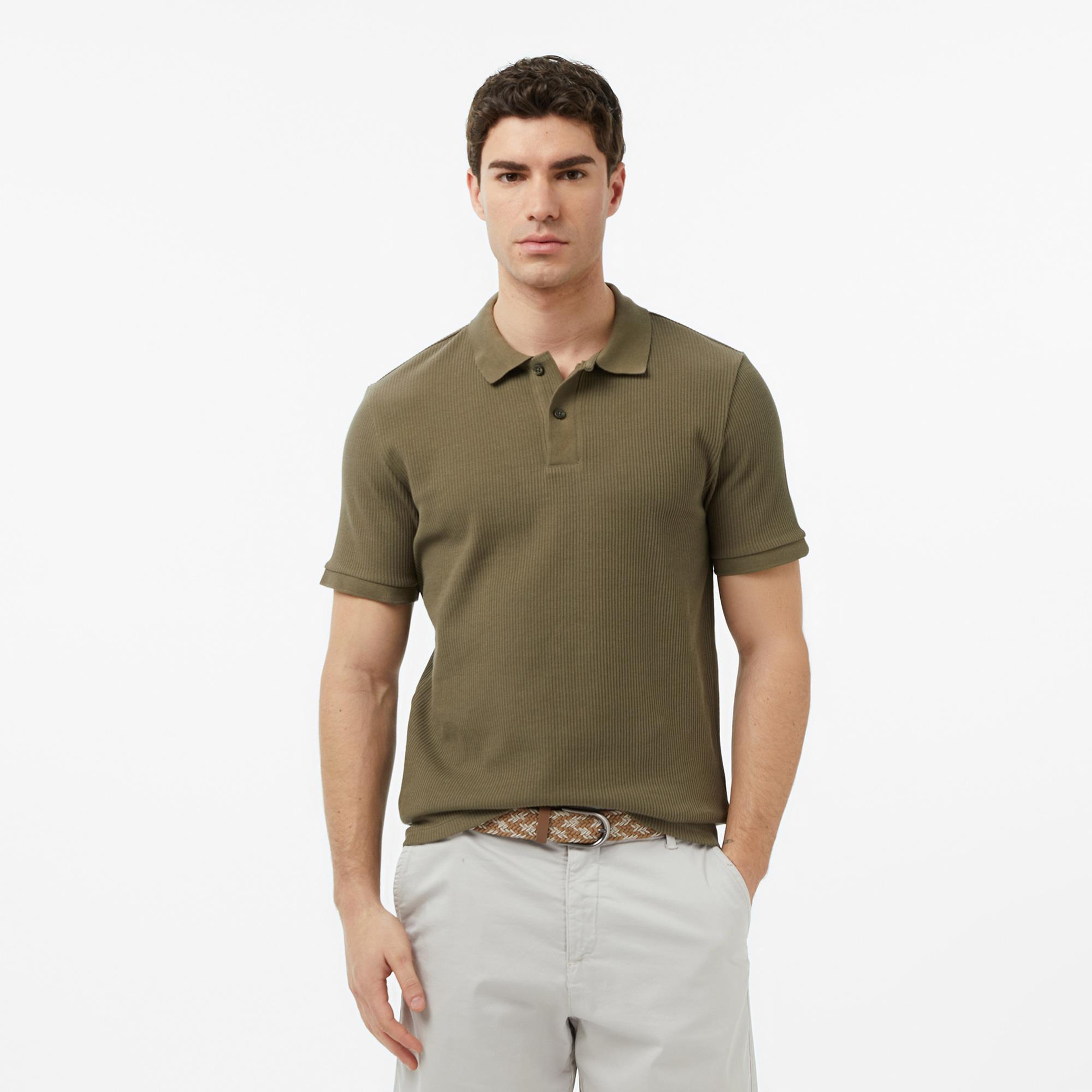 Nautica Erkek Yeşil Slim Fit Polo Yaka T-Shirt