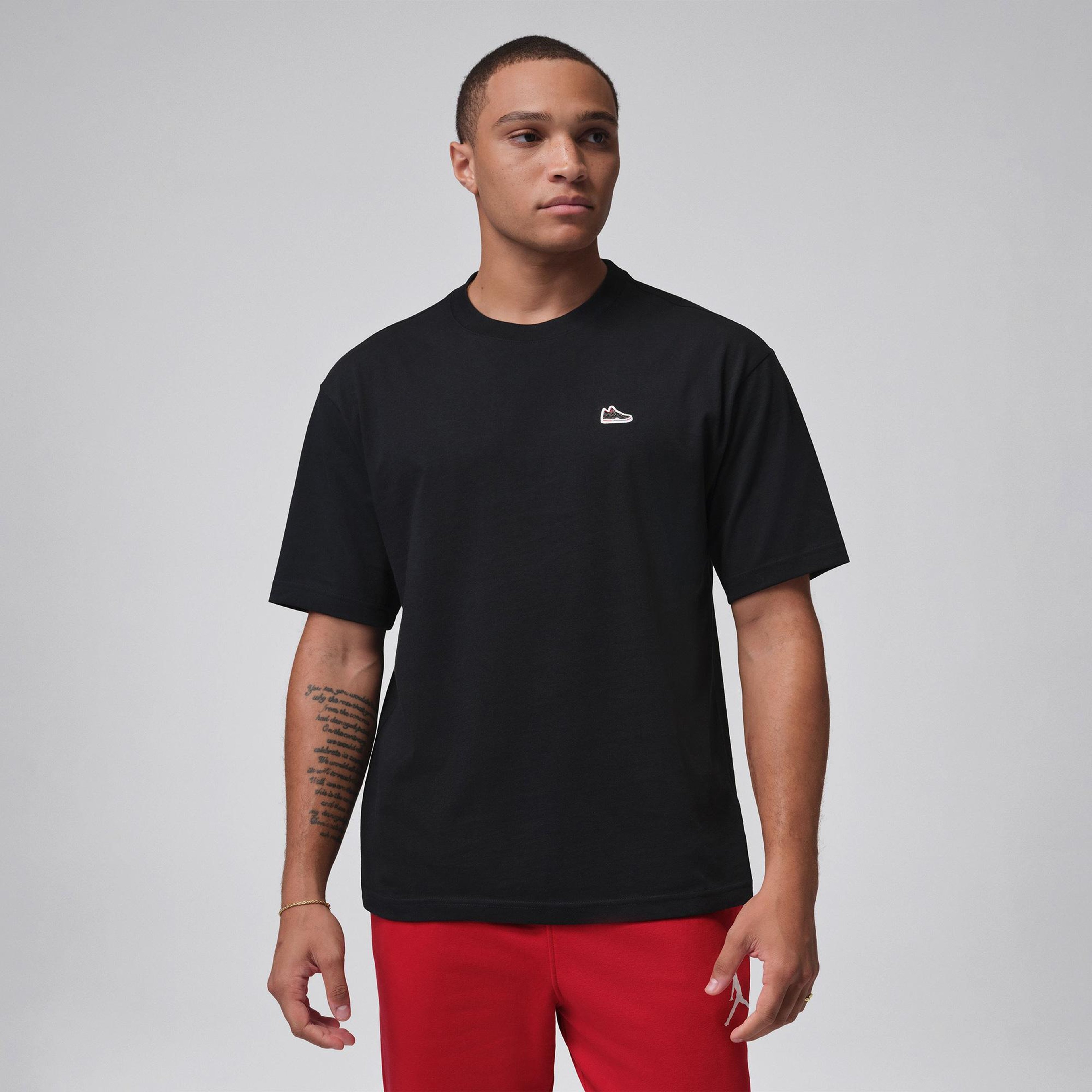 Jordan Sneaker Patch Erkek Siyah T-Shirt