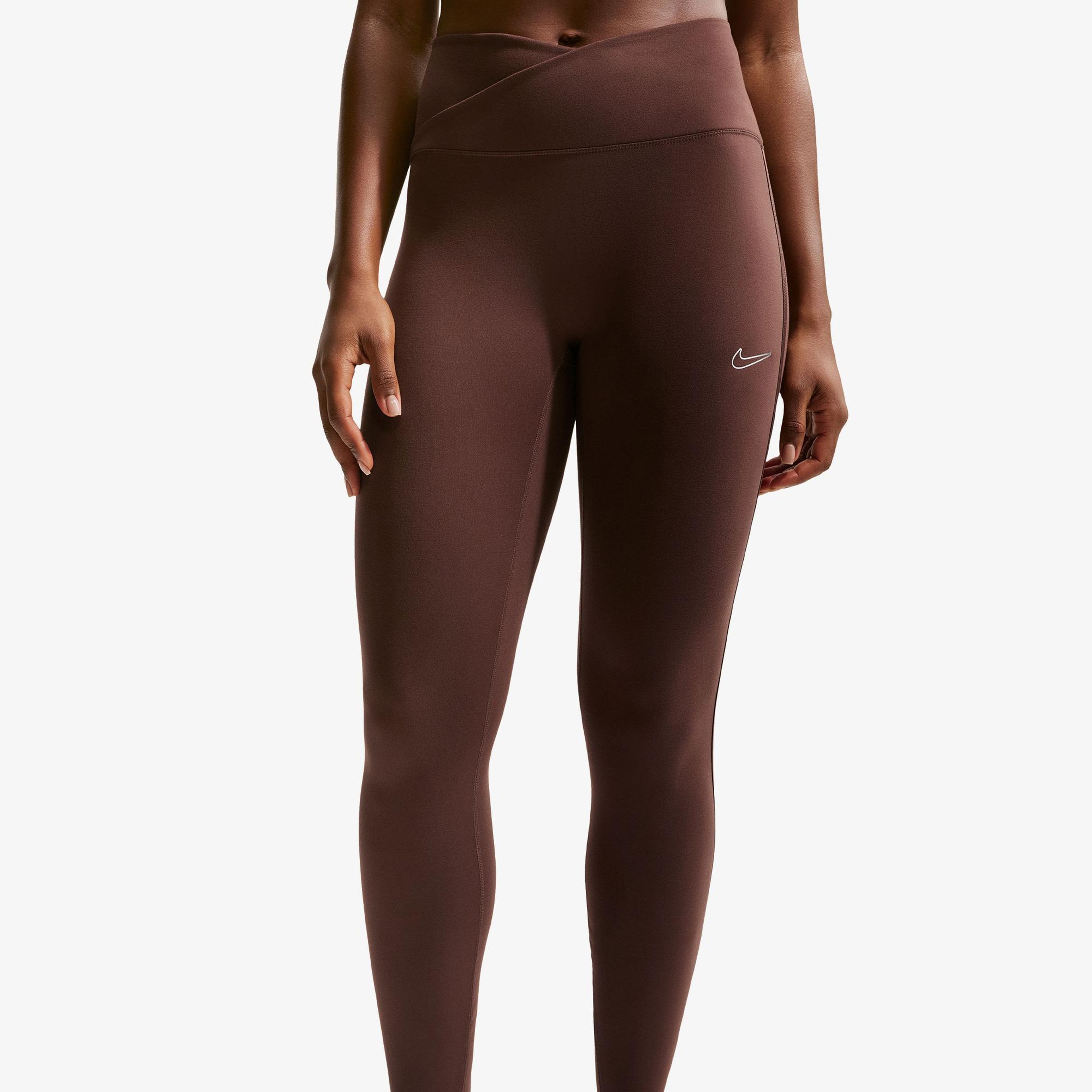 Nike Dri-Fit One Yüksek Belli Kadın Kahverengi Tayt