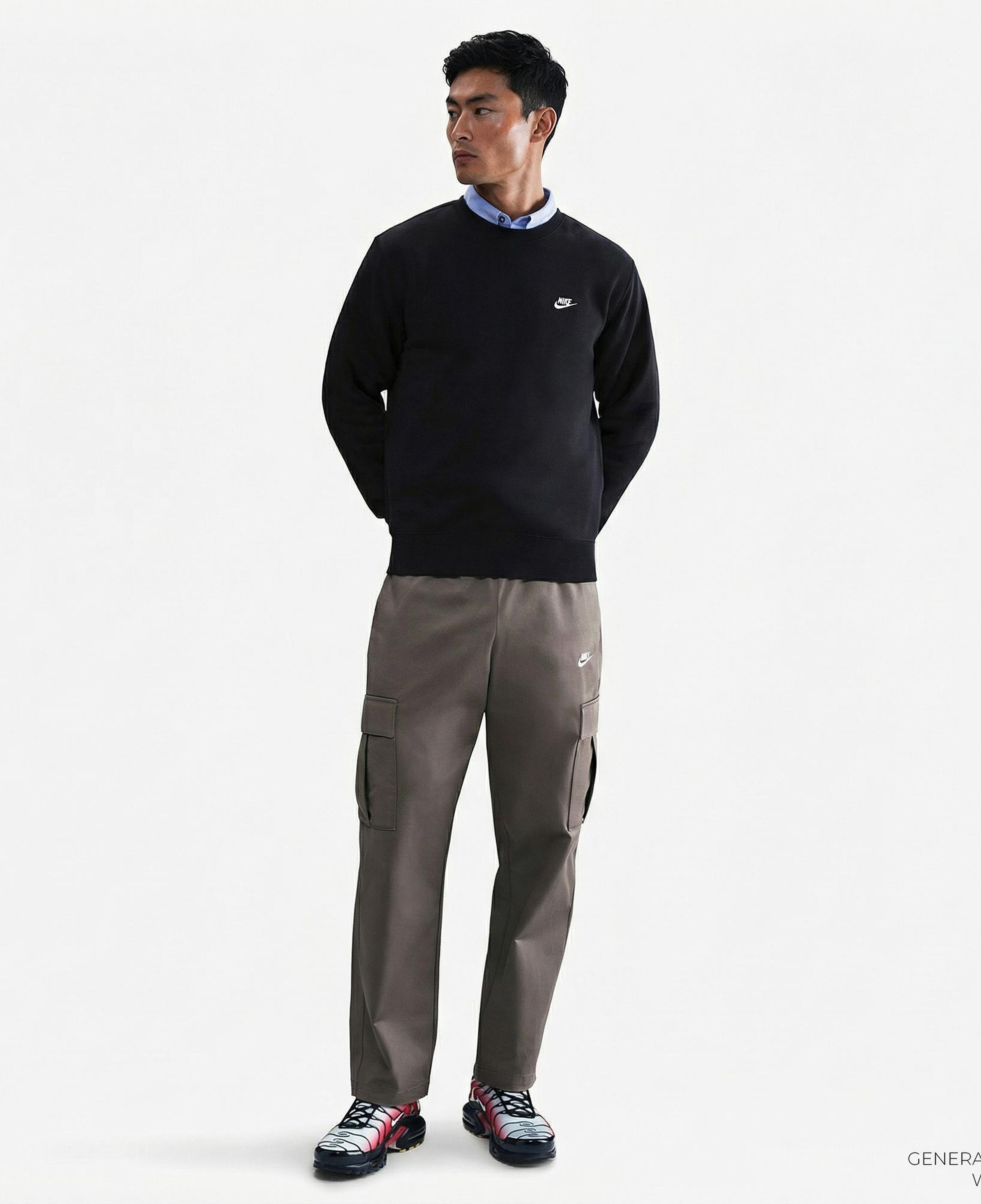 Nike Club Crew Erkek Siyah Sweatshirt