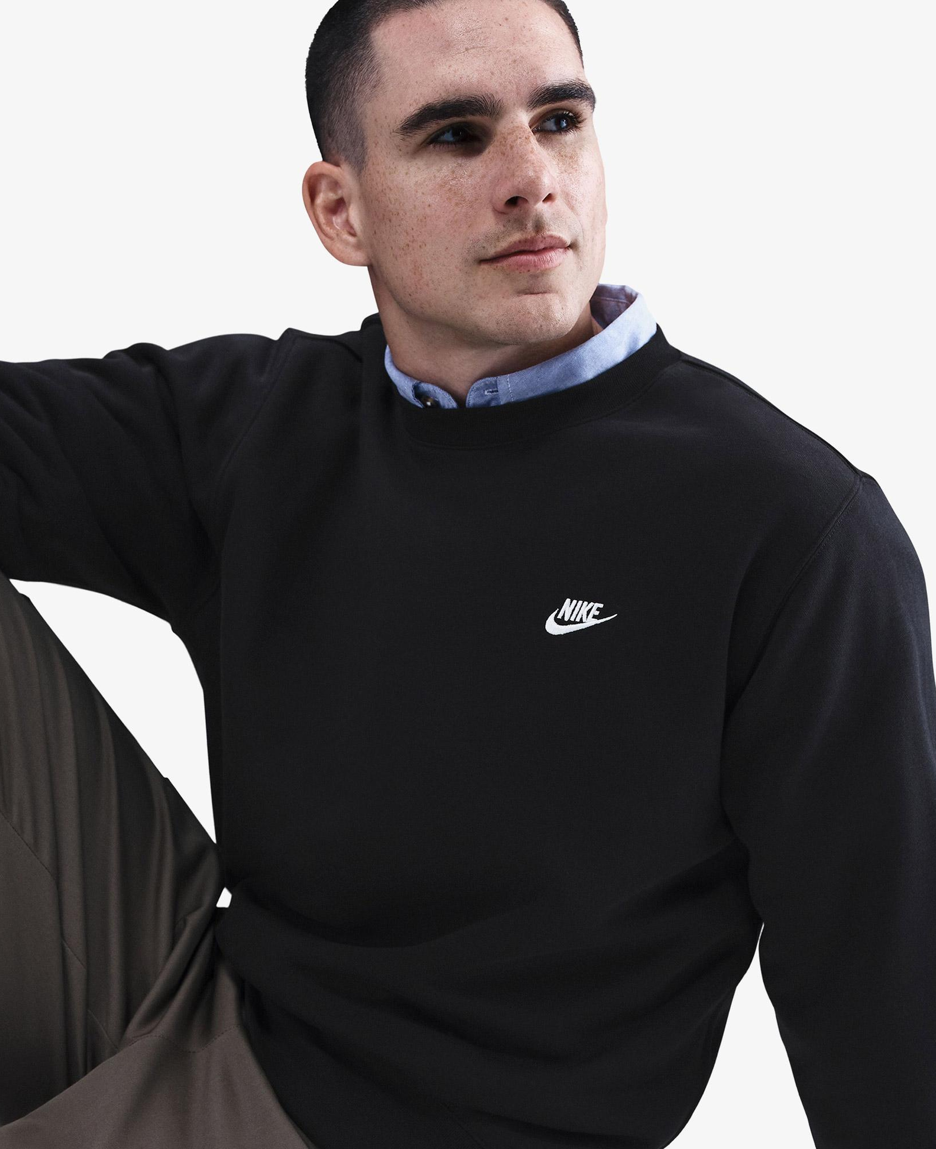 Nike Club Crew Erkek Siyah Sweatshirt