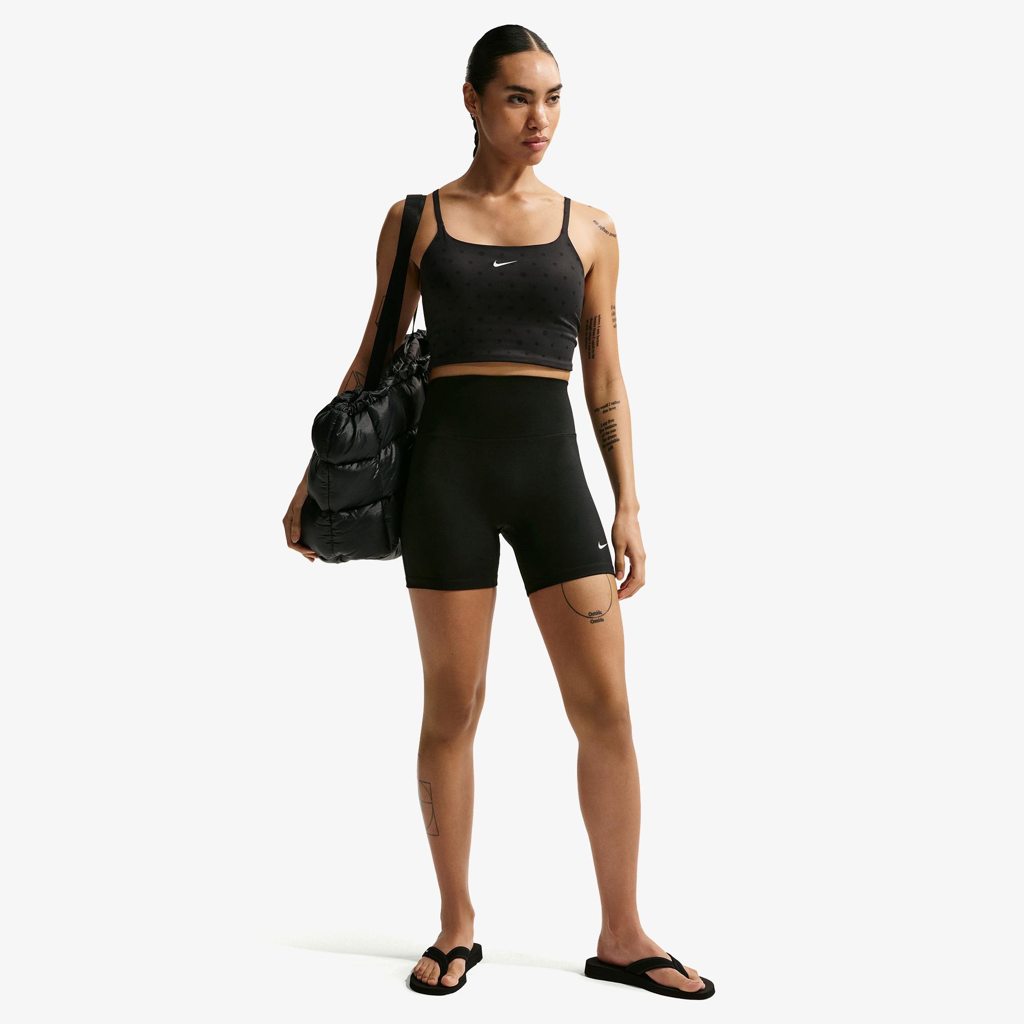 Nike Dri-Fit One Yüksel Belli 13 cm Kadın Siyah Kısa Tayt