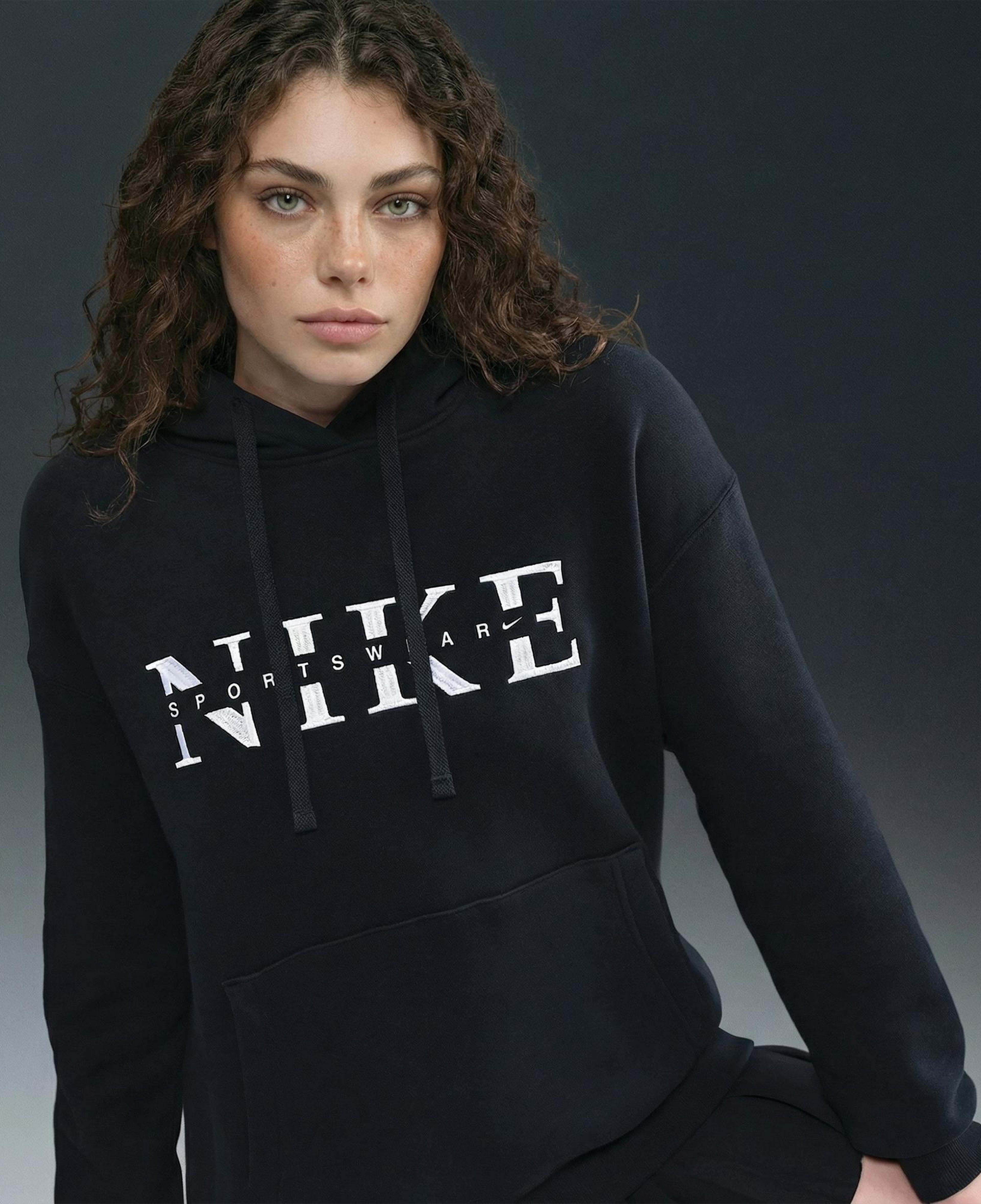 Nike Sportswear Phoenix Fleece Kadın Siyah Hoodie
