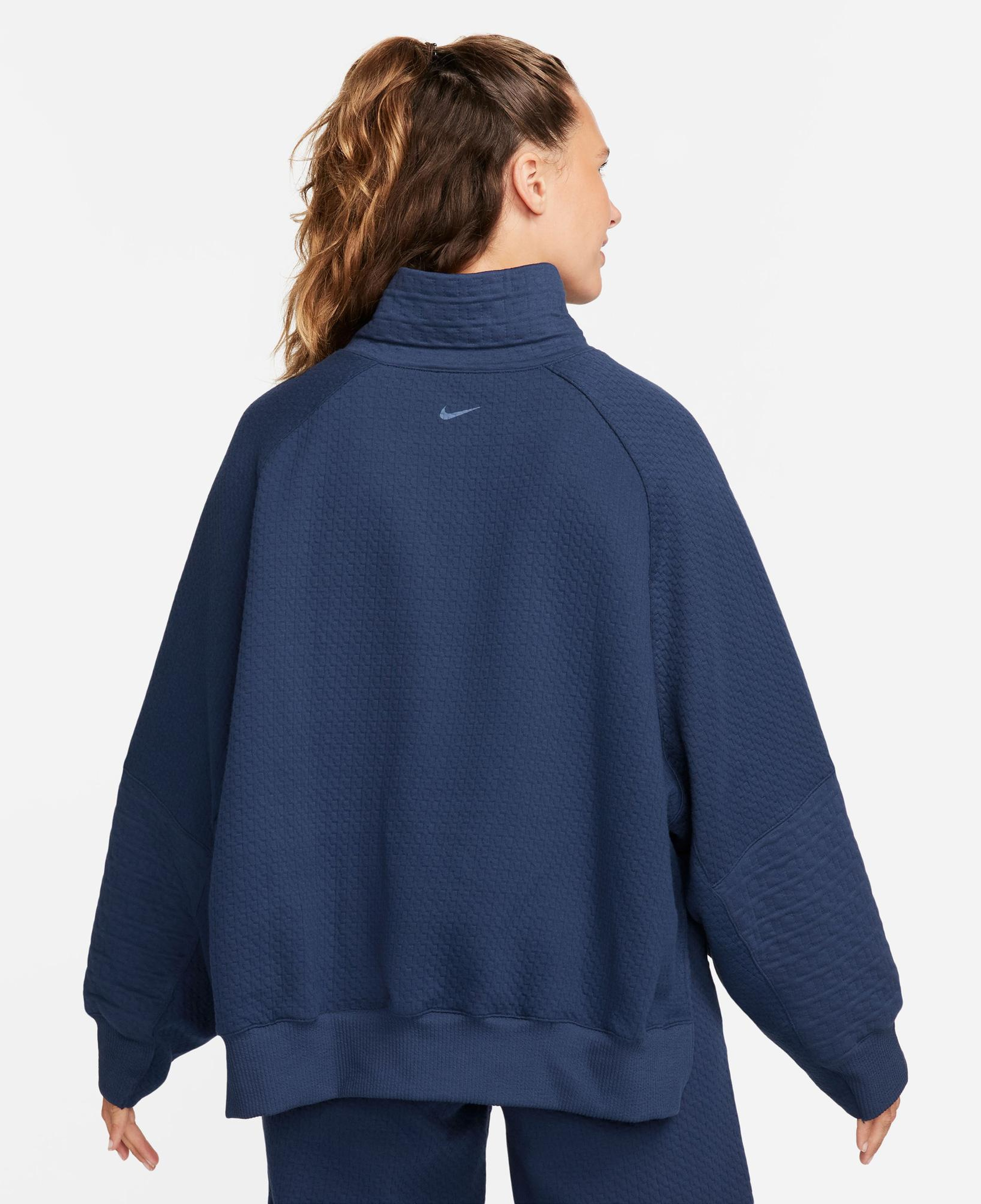 Nike Yoga Therma-Fit Fleece Kadın Lacivert Sweatshirt