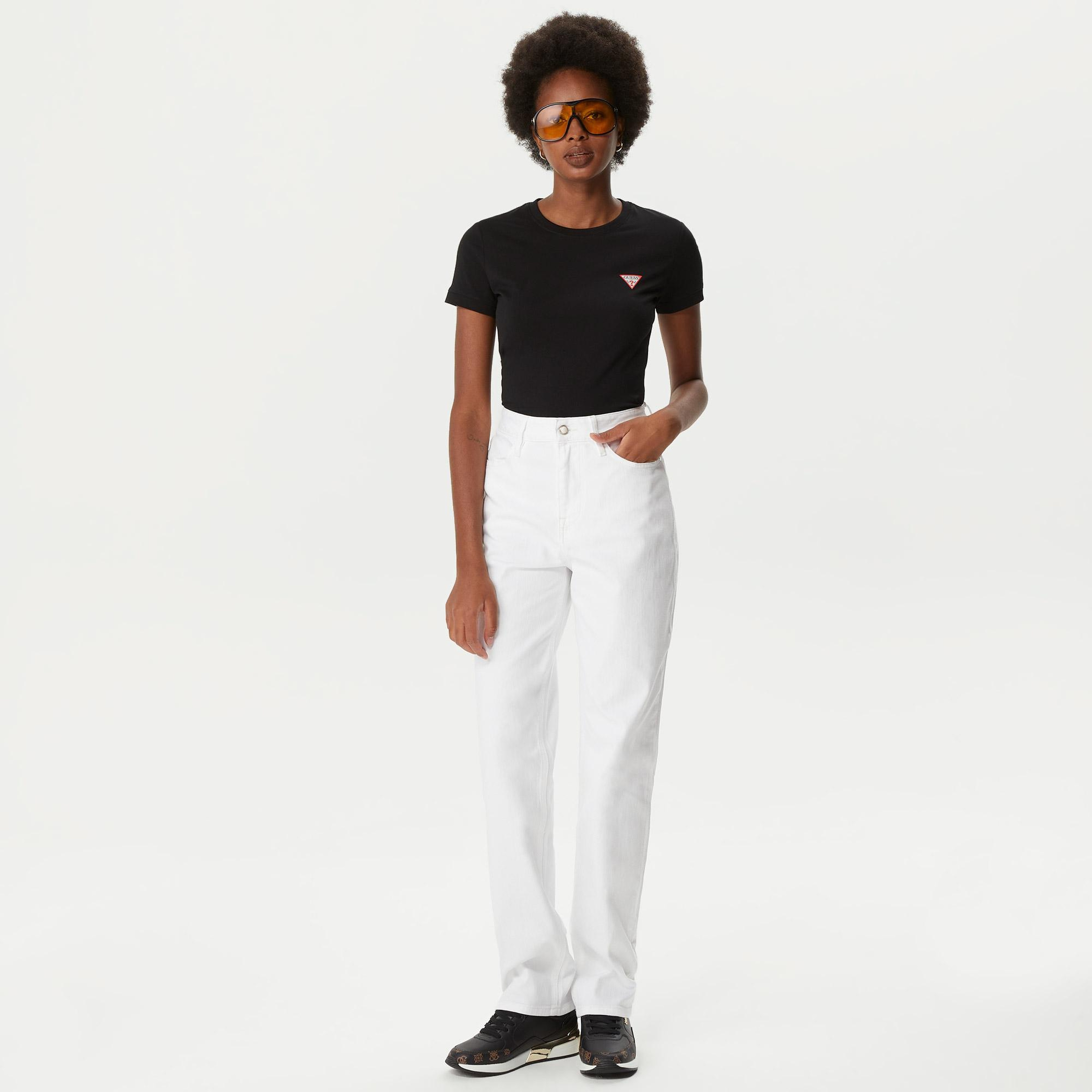 Guess Mini Triangle Kadın Siyah T-Shirt