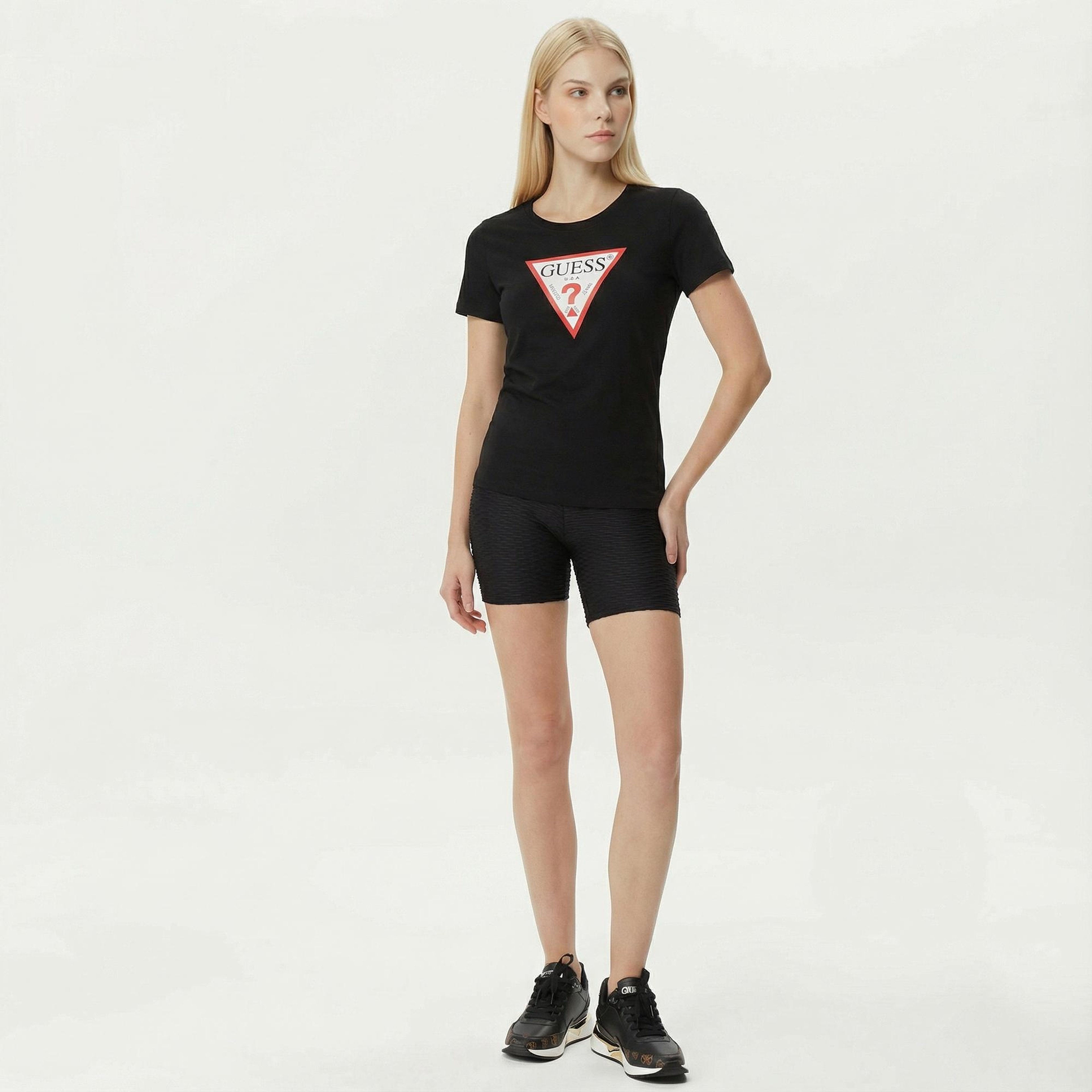 Guess Original Kadın Siyah T-Shirt