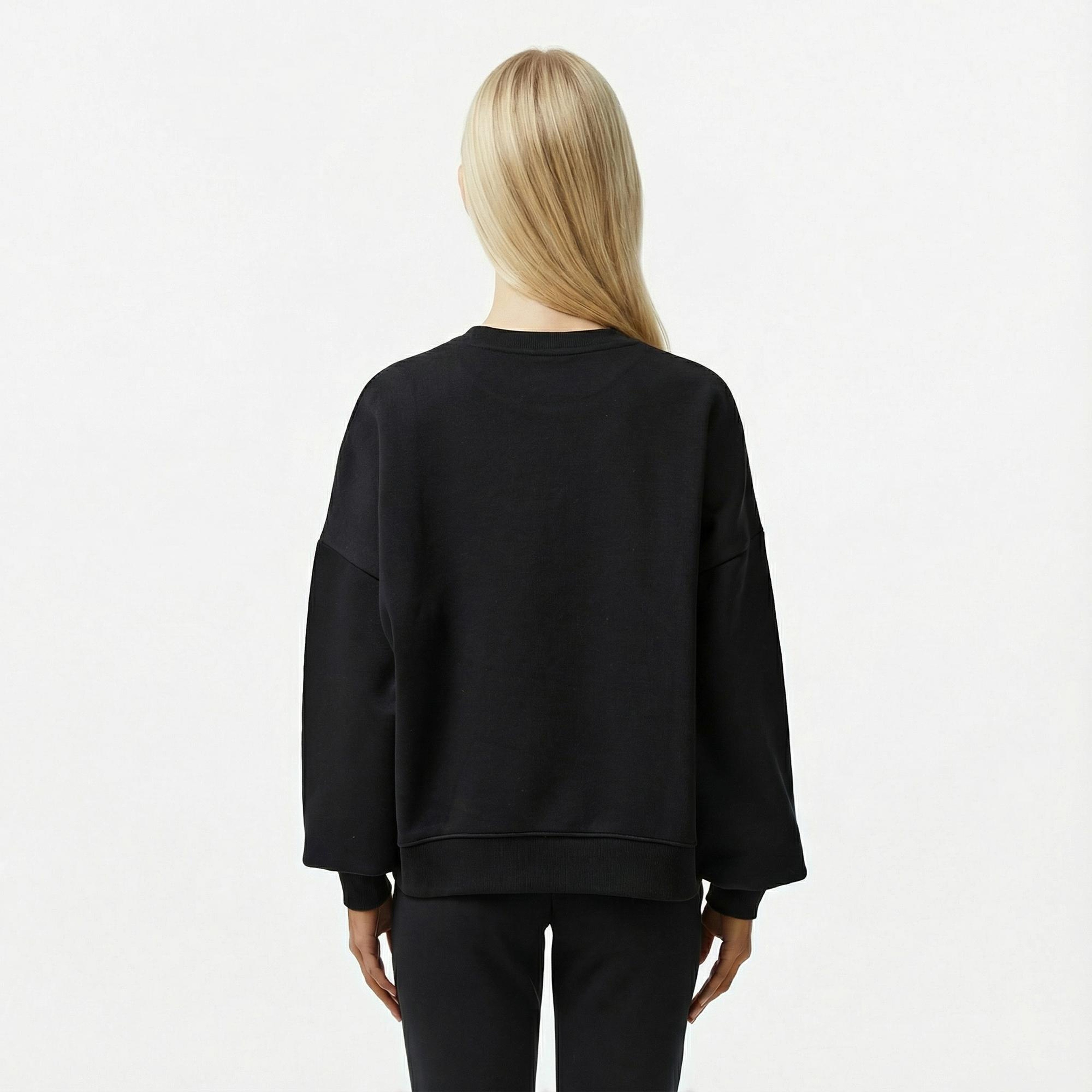 Guess Iconic Tria Kadın Siyah Sweatshirt