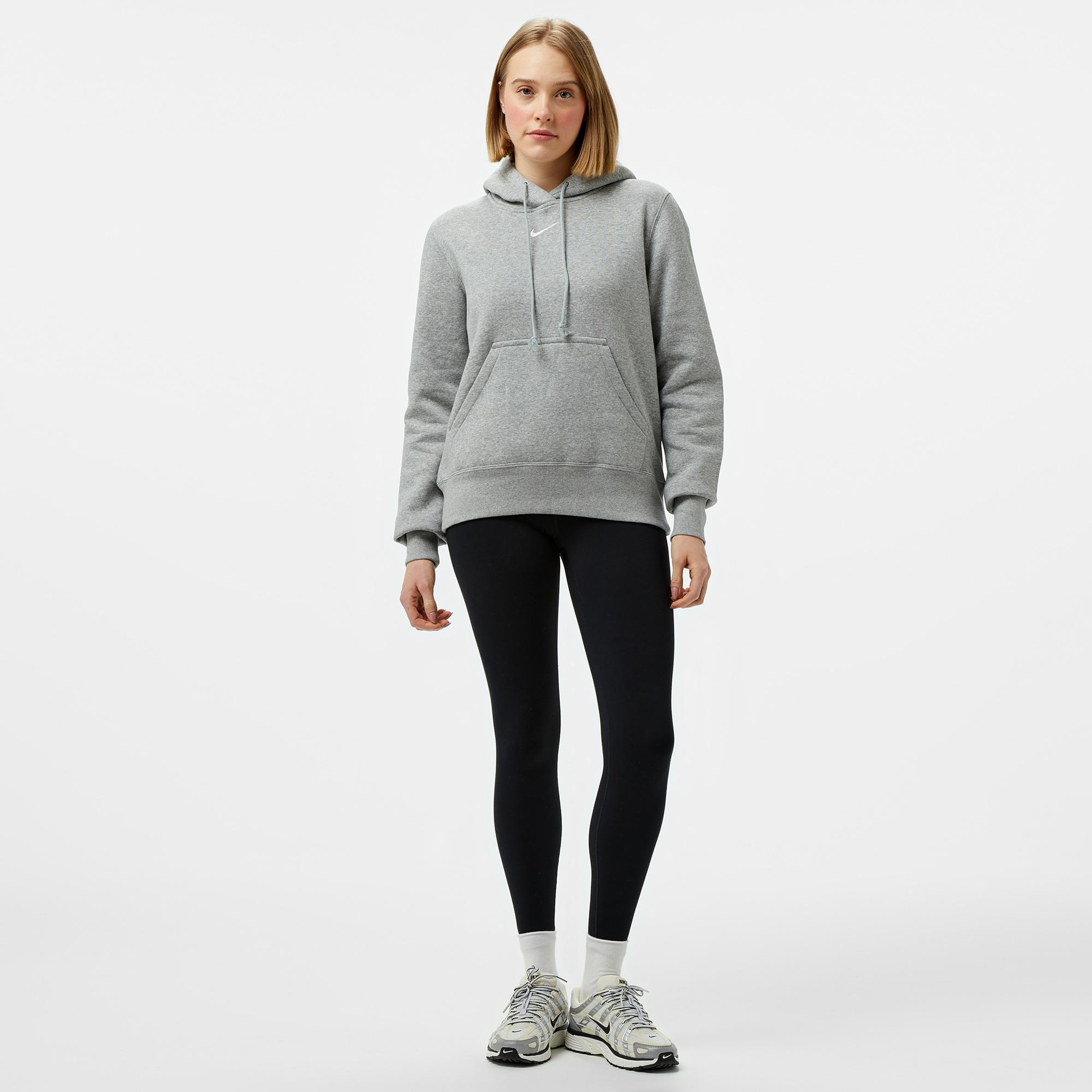 Nike Sportswear Phoenix Fleece Kadın Gri Kapüşonlu Hoodie