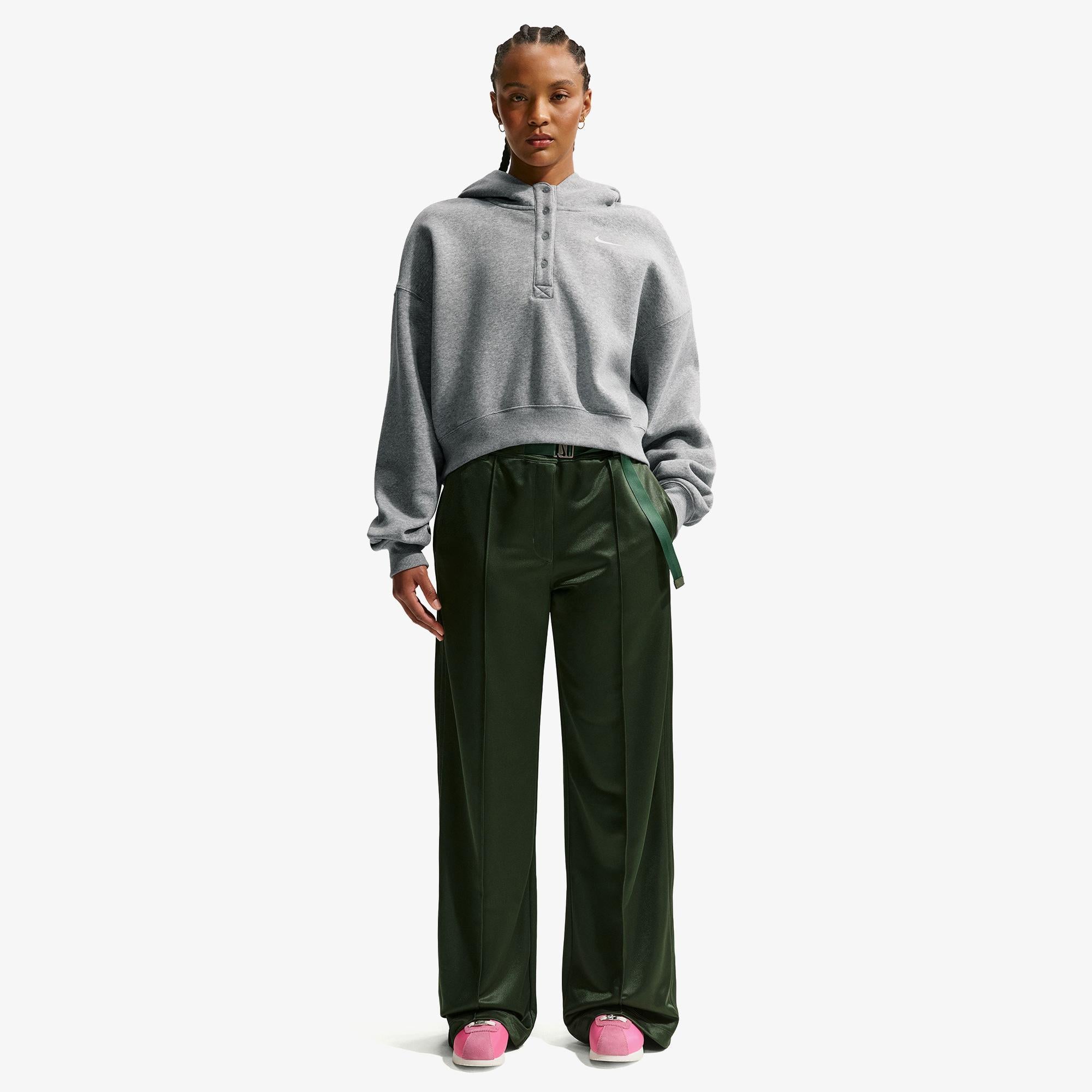 Nike Sportswear Phoenix Fleece Kadın Gri Hoodie