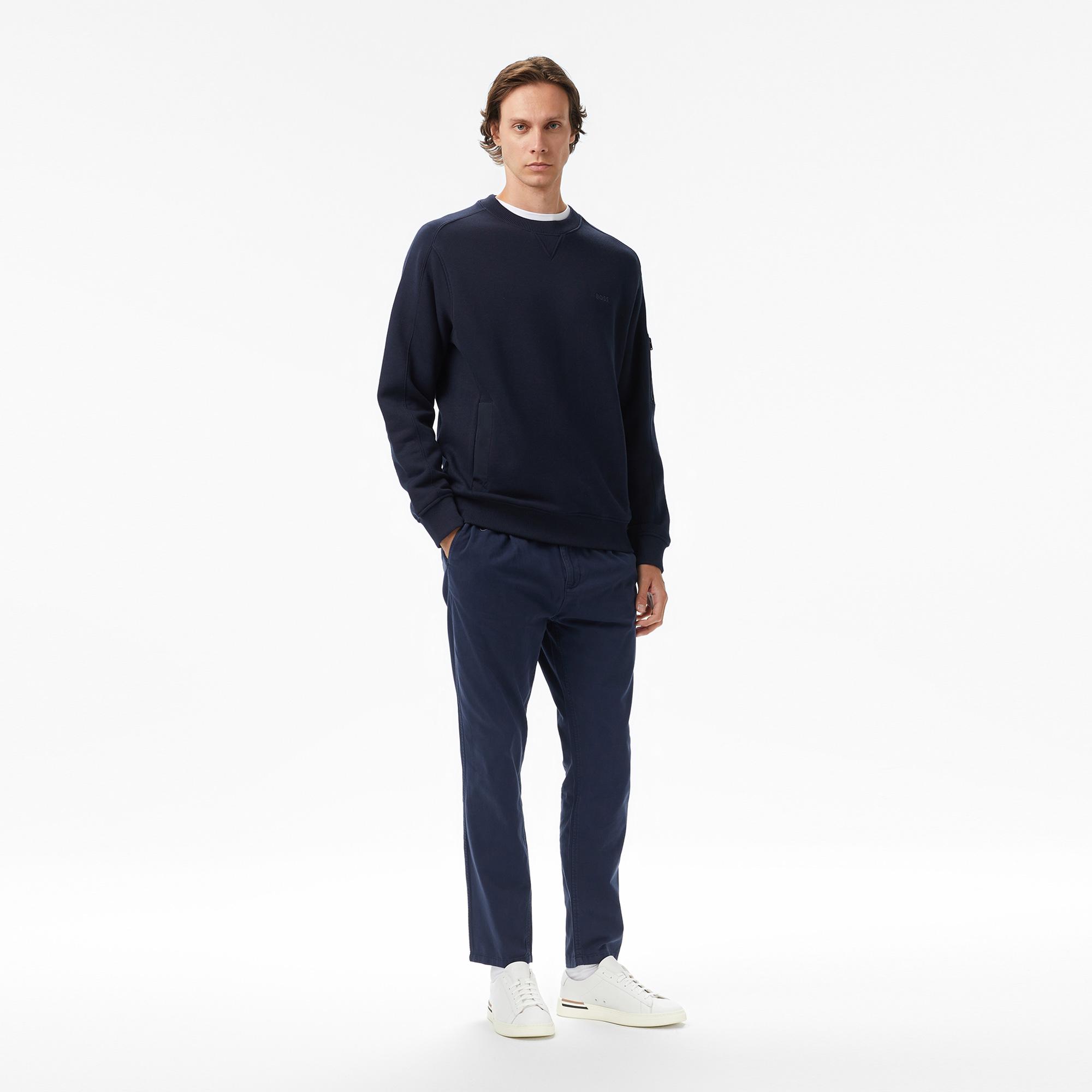 Boss Erkek Koyu Mavi Sweatshirt