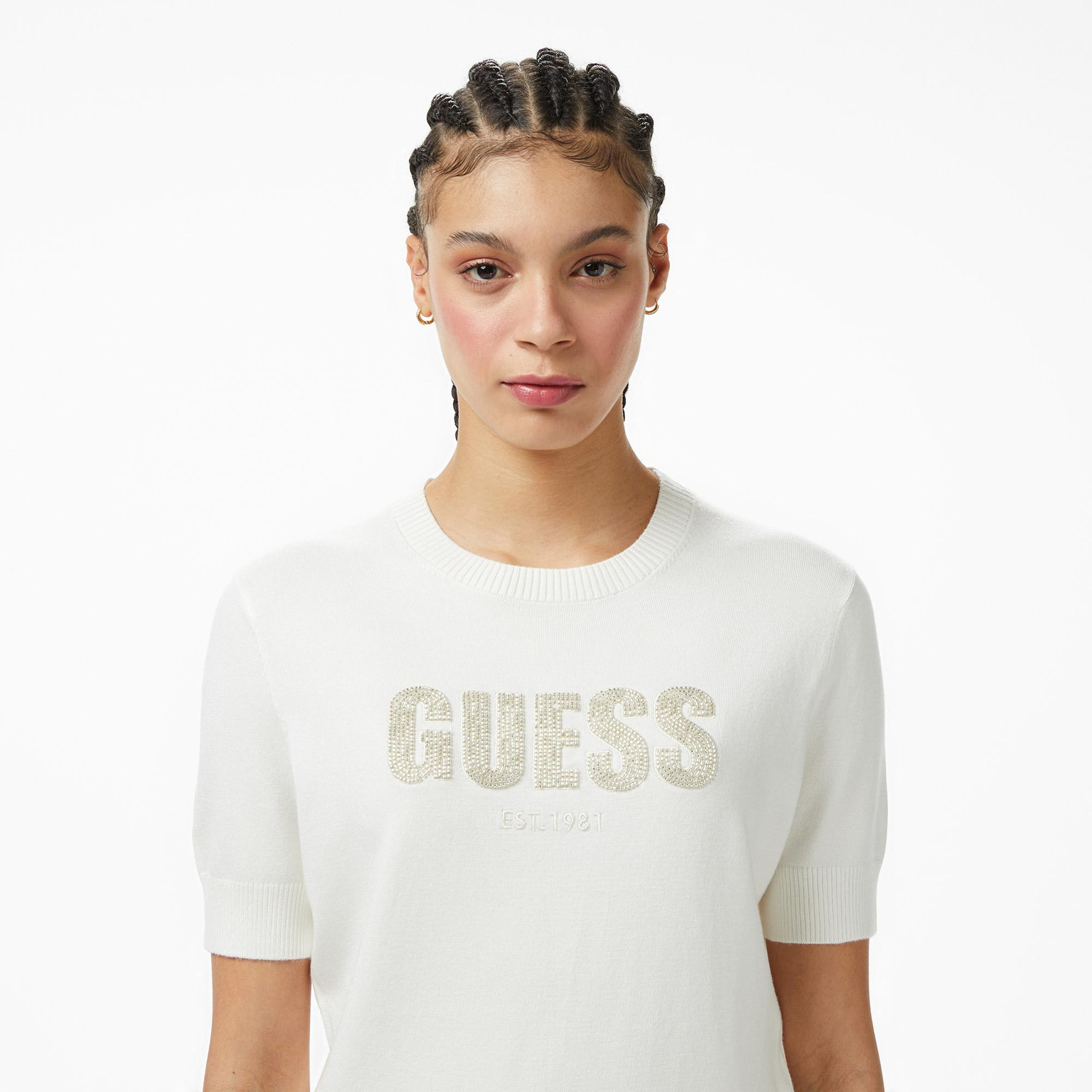 Guess Norah Kadın Beyaz Triko