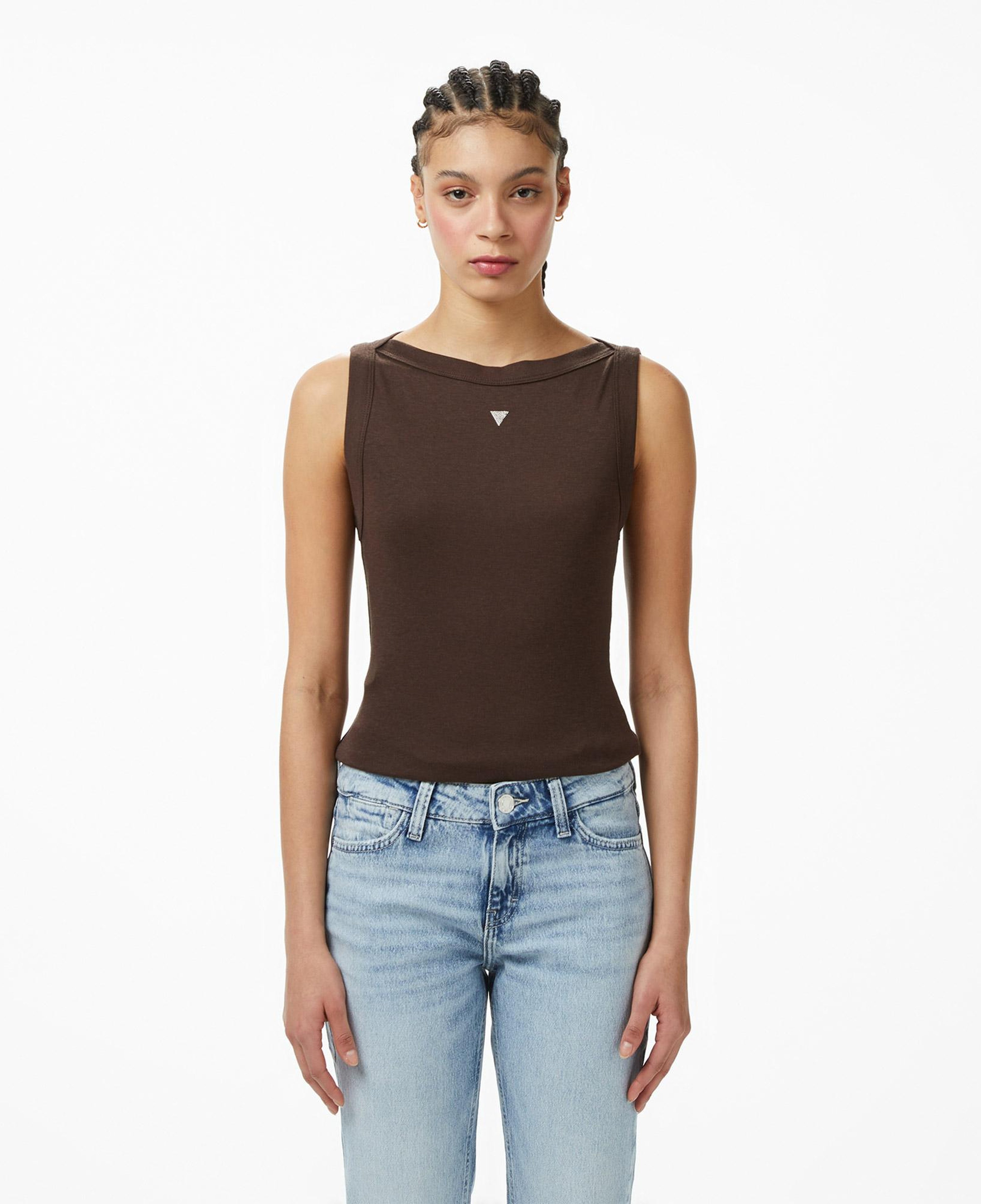 Guess Tina Ipek Karışımlı Kadın Kahverengi T-Shirt