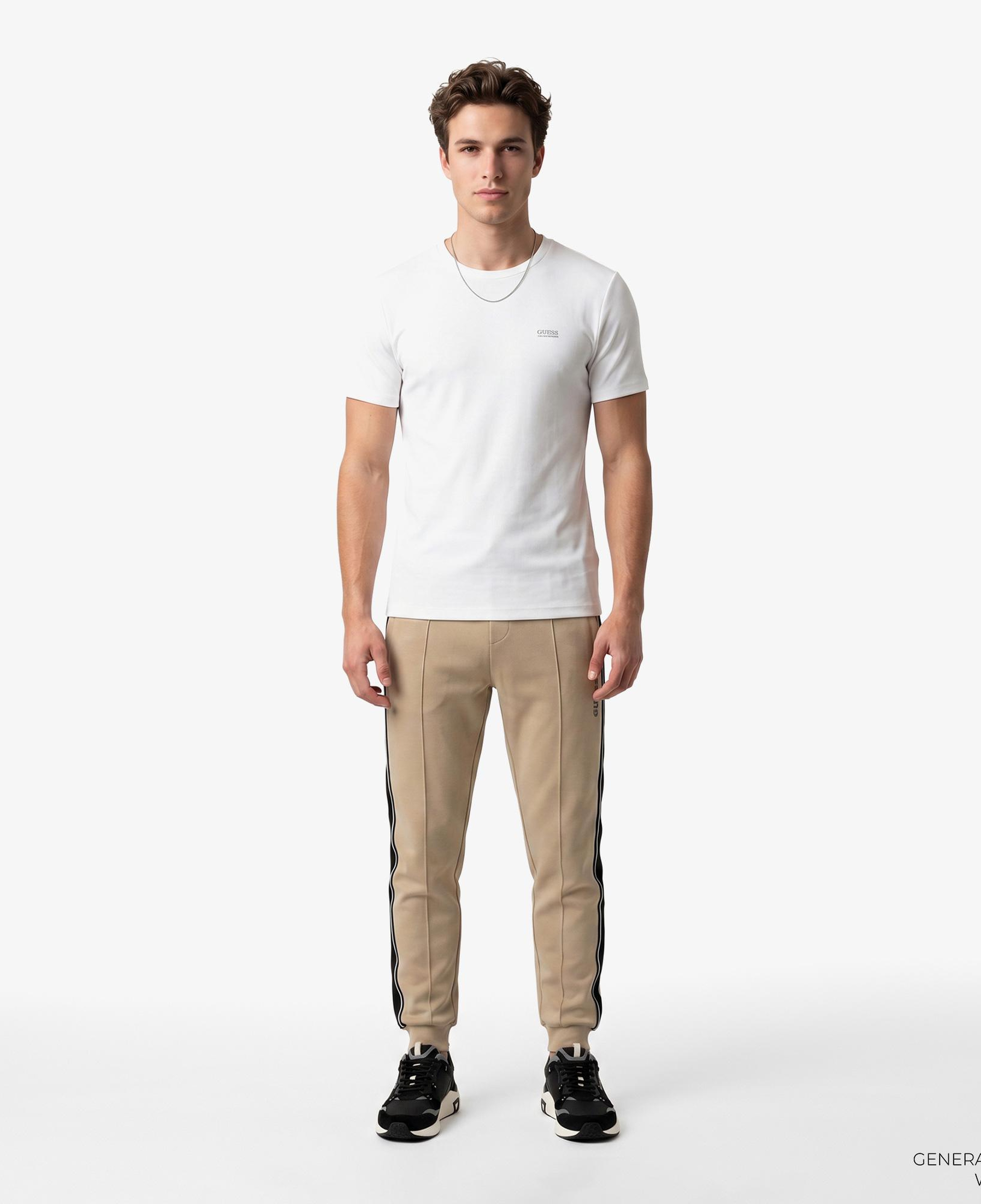 Guess Waffle Slim Fit Erkek Beyaz T-Shirt