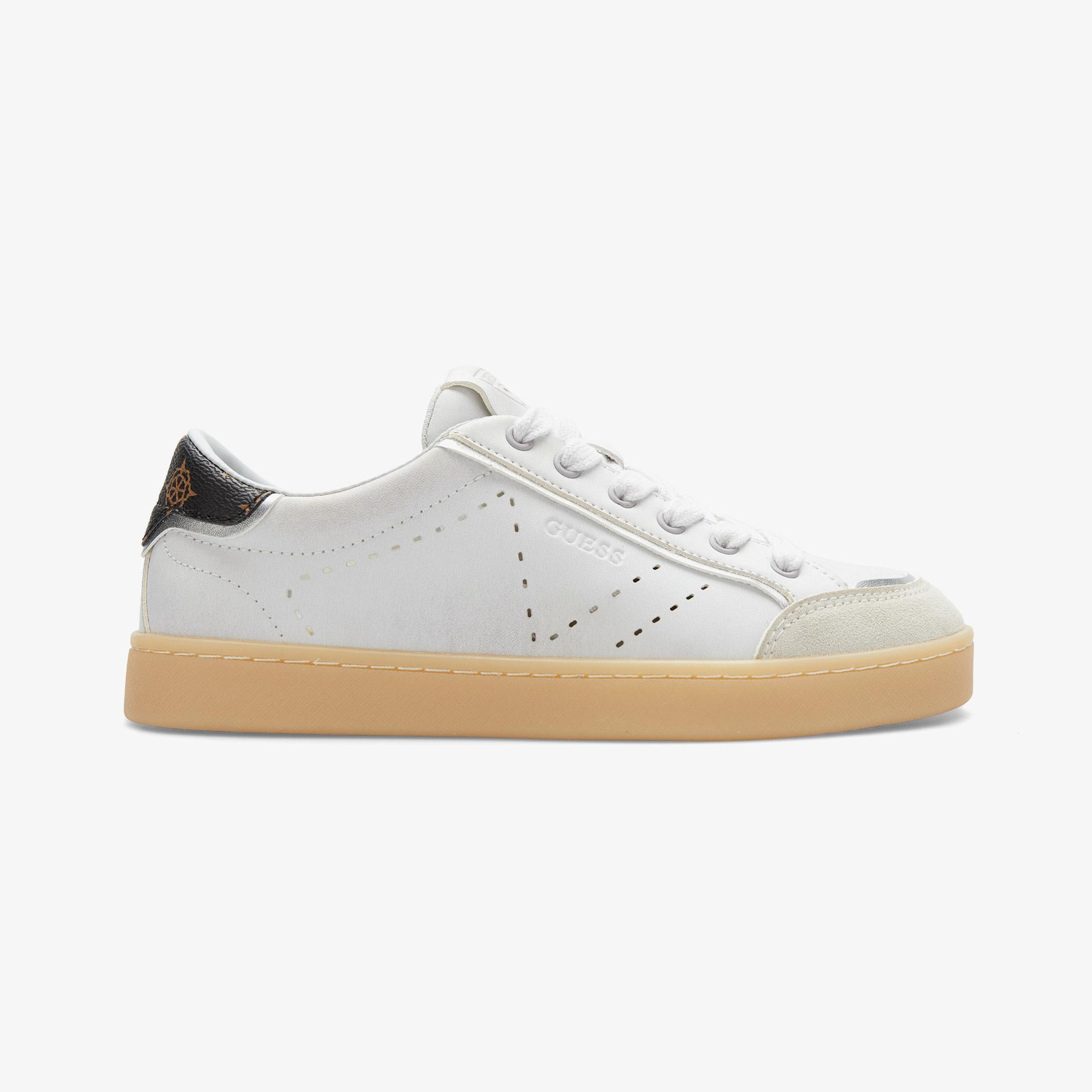 Guess Jhell Deri Kadın Beyaz Sneaker