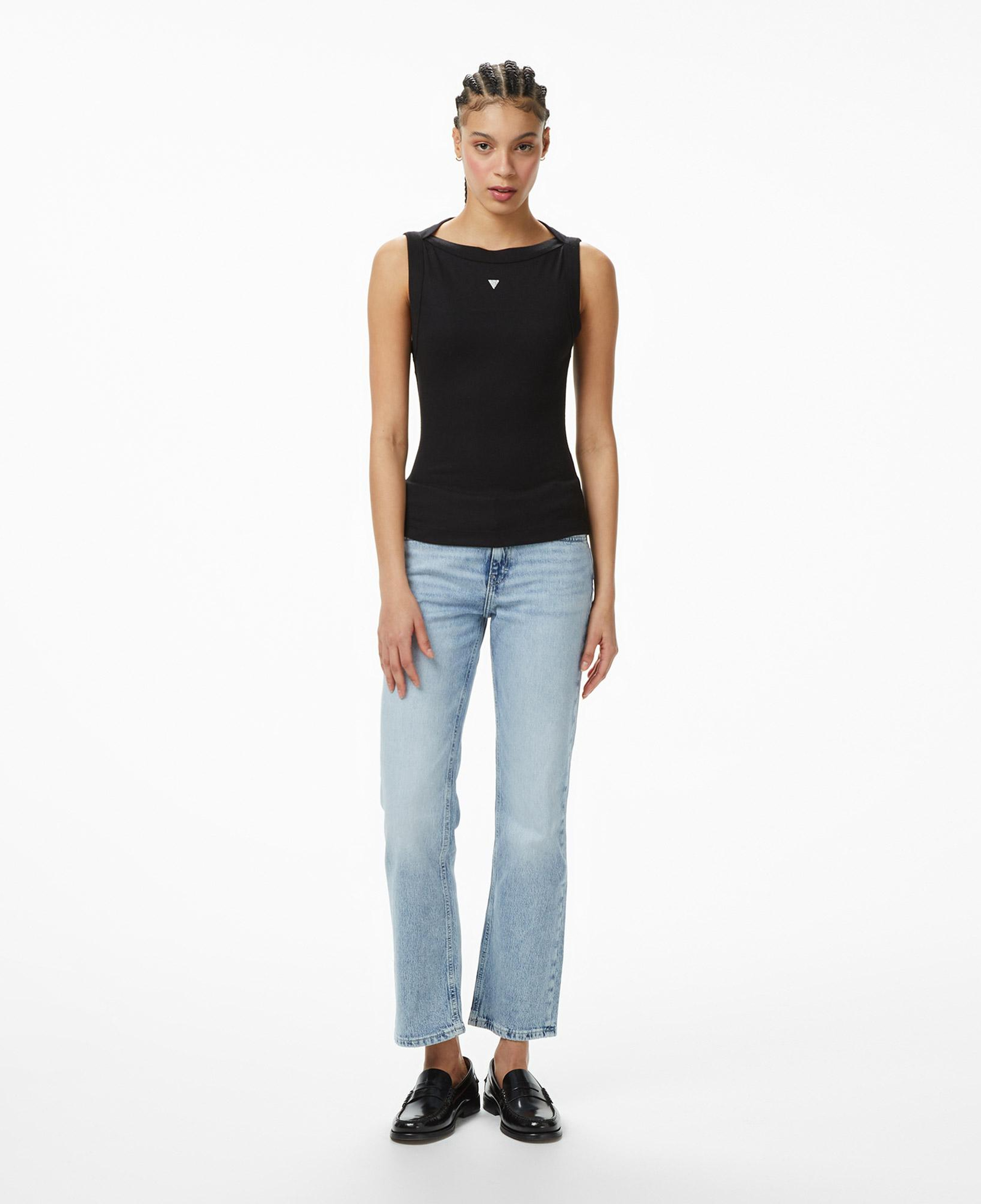 Guess Tina Ipek Karışımlı Kadın Siyah T-Shirt