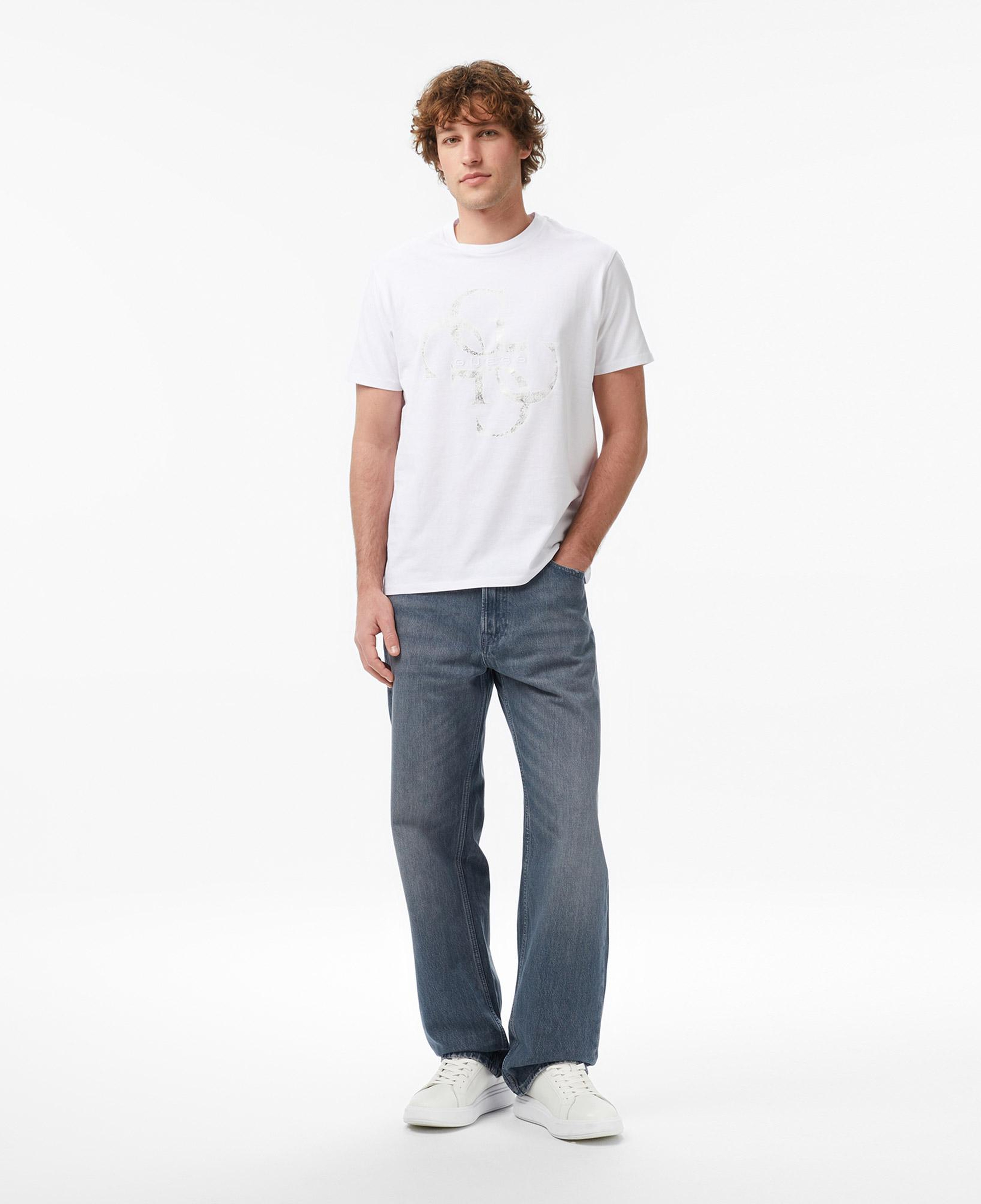 Guess Shimmer Regular Fit Erkek Beyaz T-Shirt