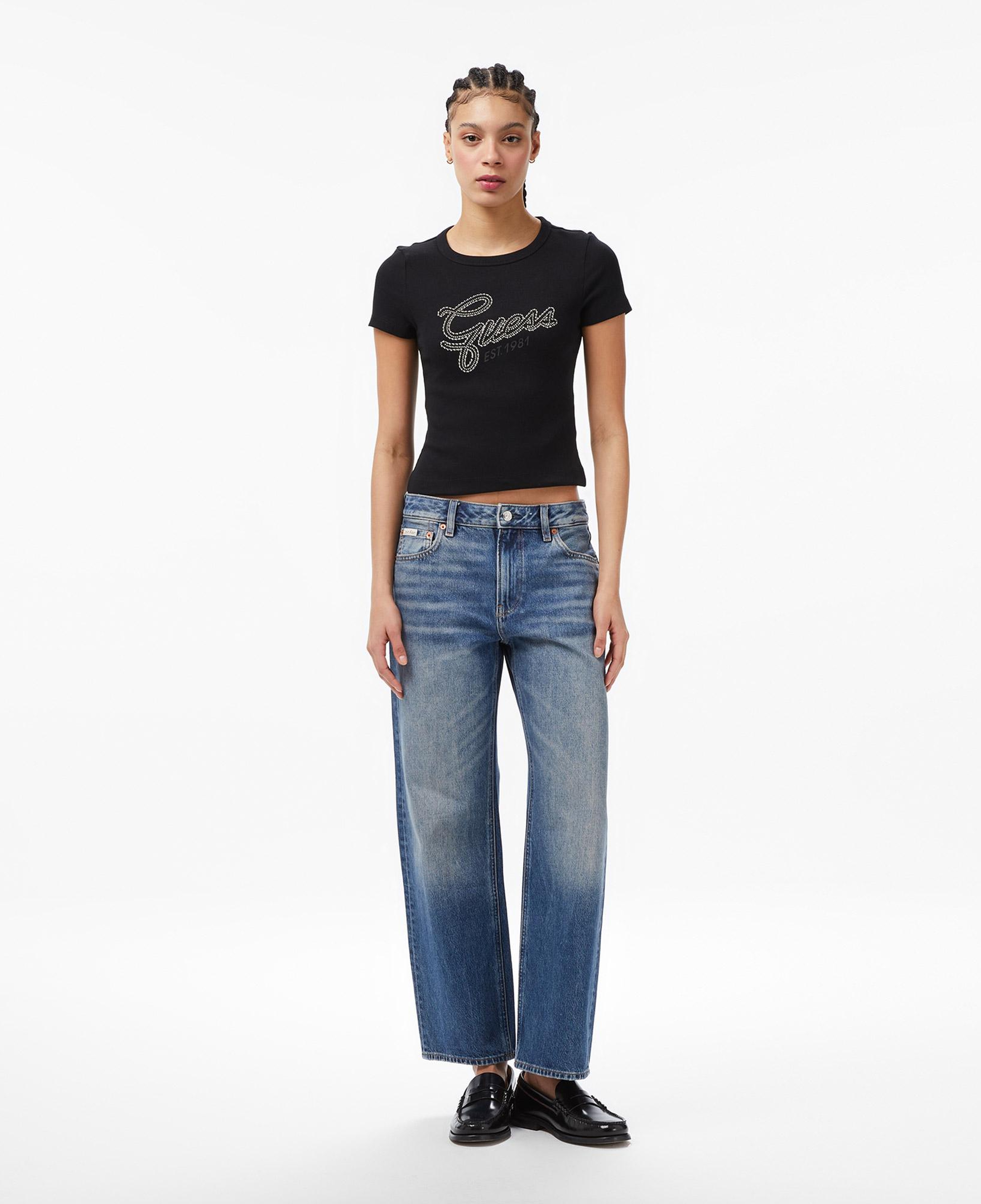 Guess Studs Slim Fit Kadın Siyah T-Shirt