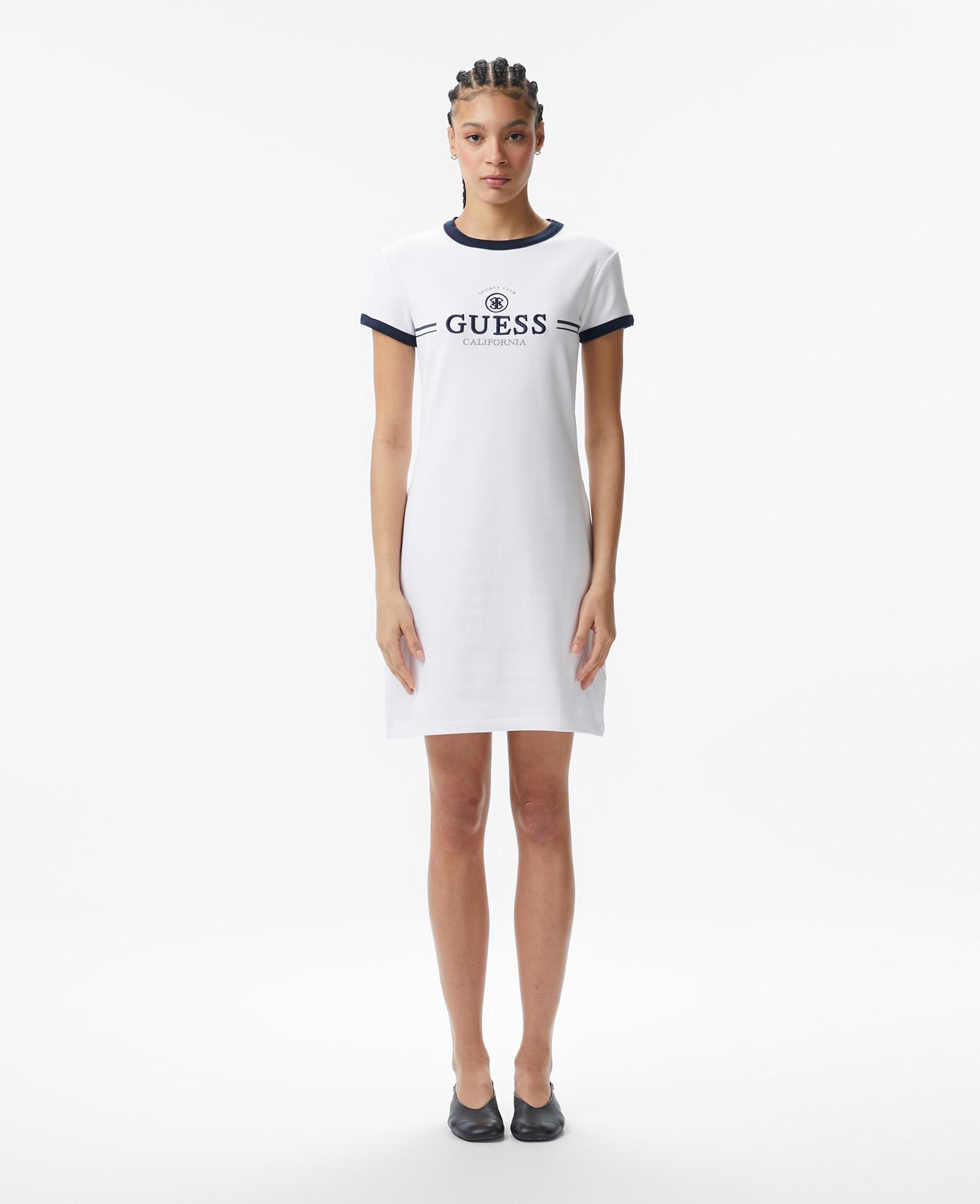 Guess Mila Aktif Straplez Kadın Beyaz Elbise