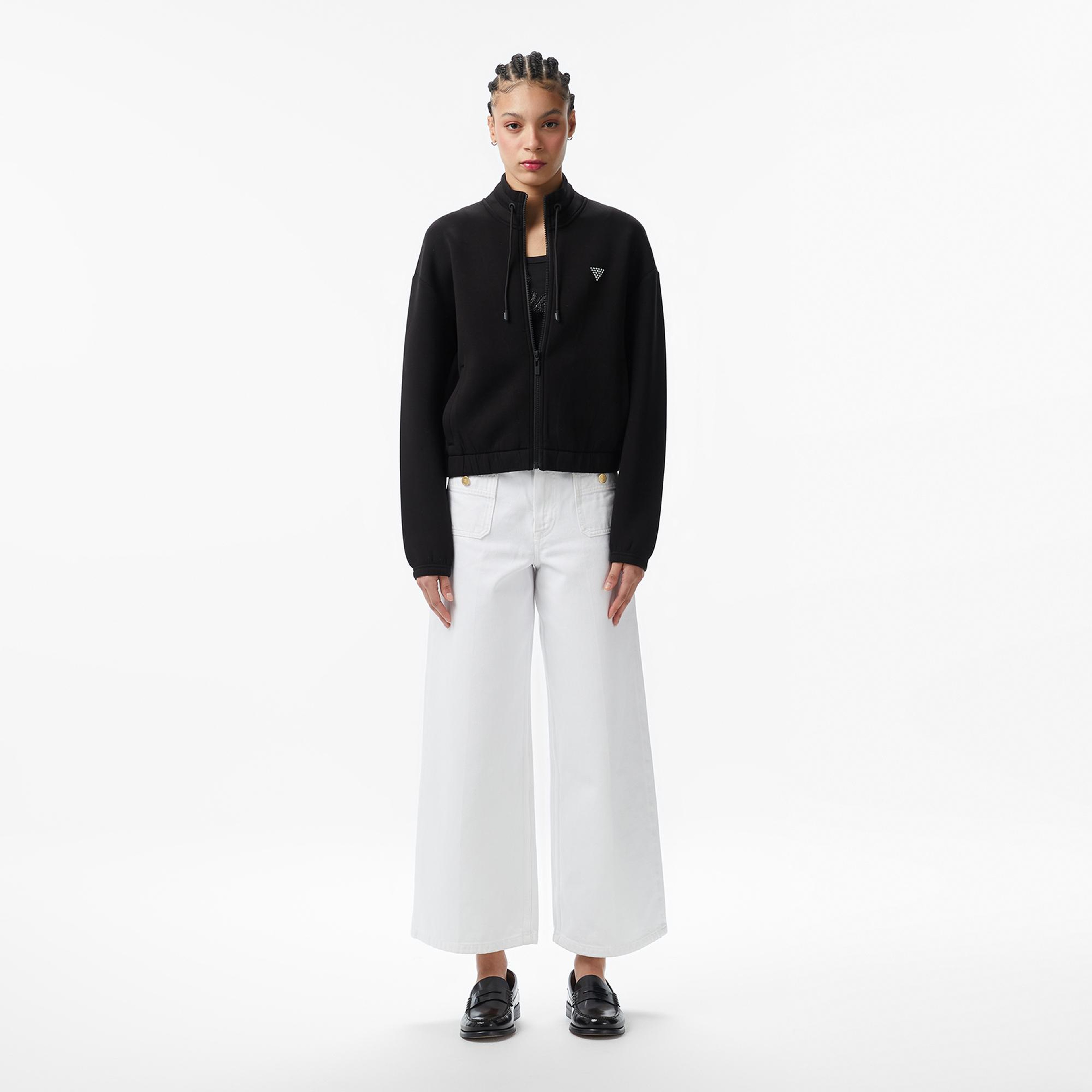 Guess Cecilia Aktif Scuba Kadın Siyah Sweatshirt