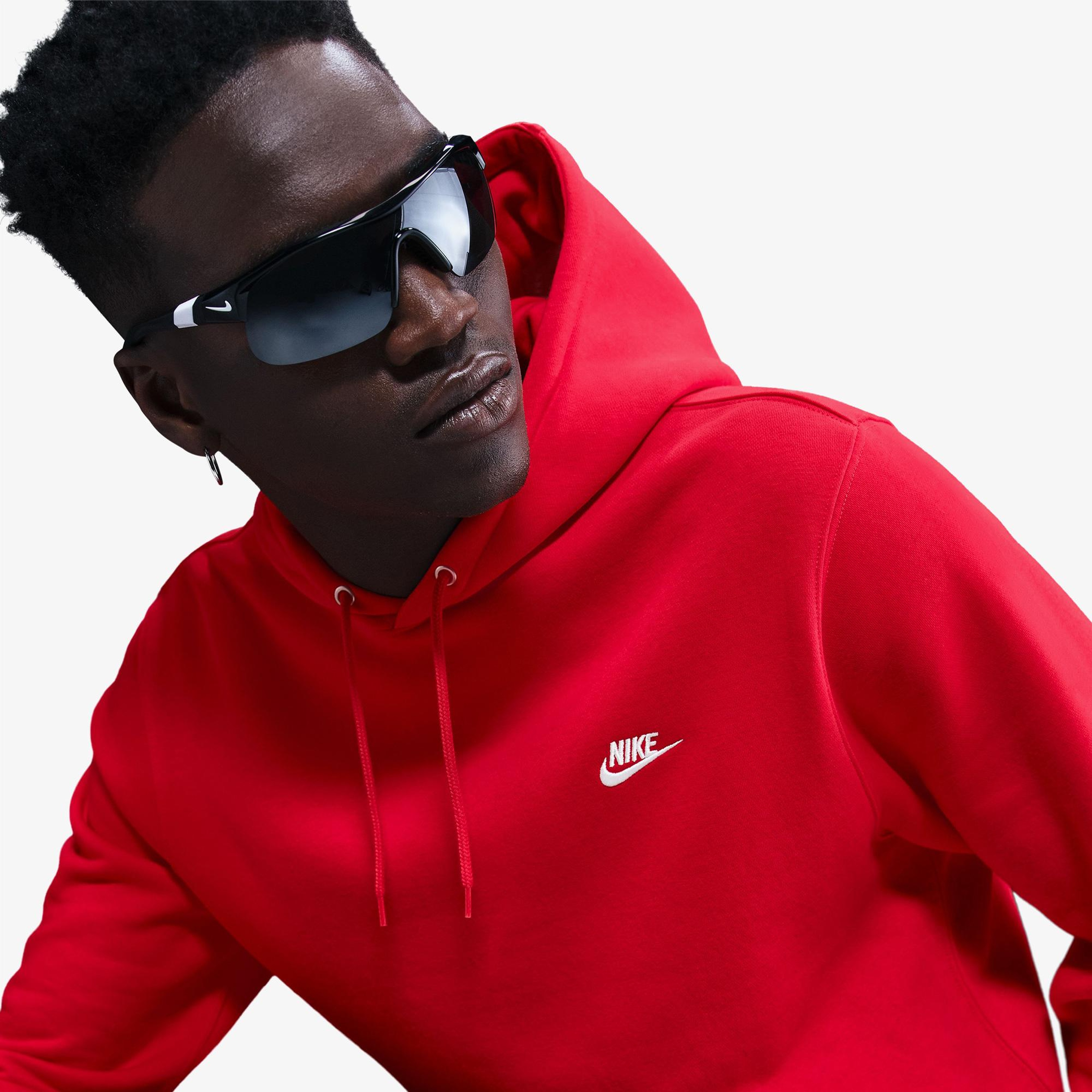 Nike Club Pullover Fleece Erkek Kırmızı Hoodie