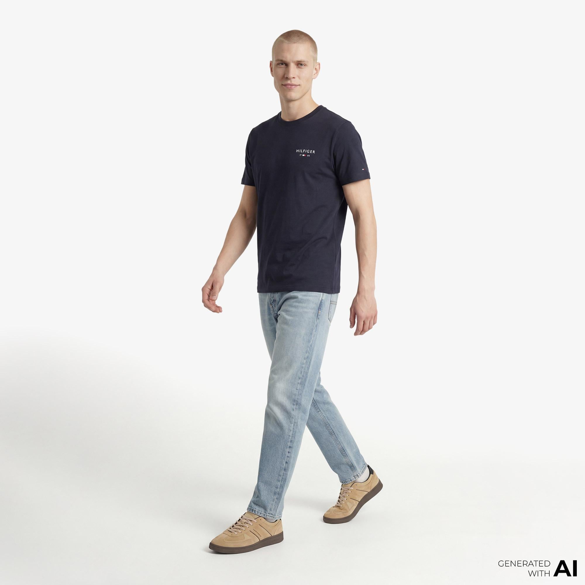 Tommy Hilfiger Brand Love Graphic Erkek Lacivert T-Shirt