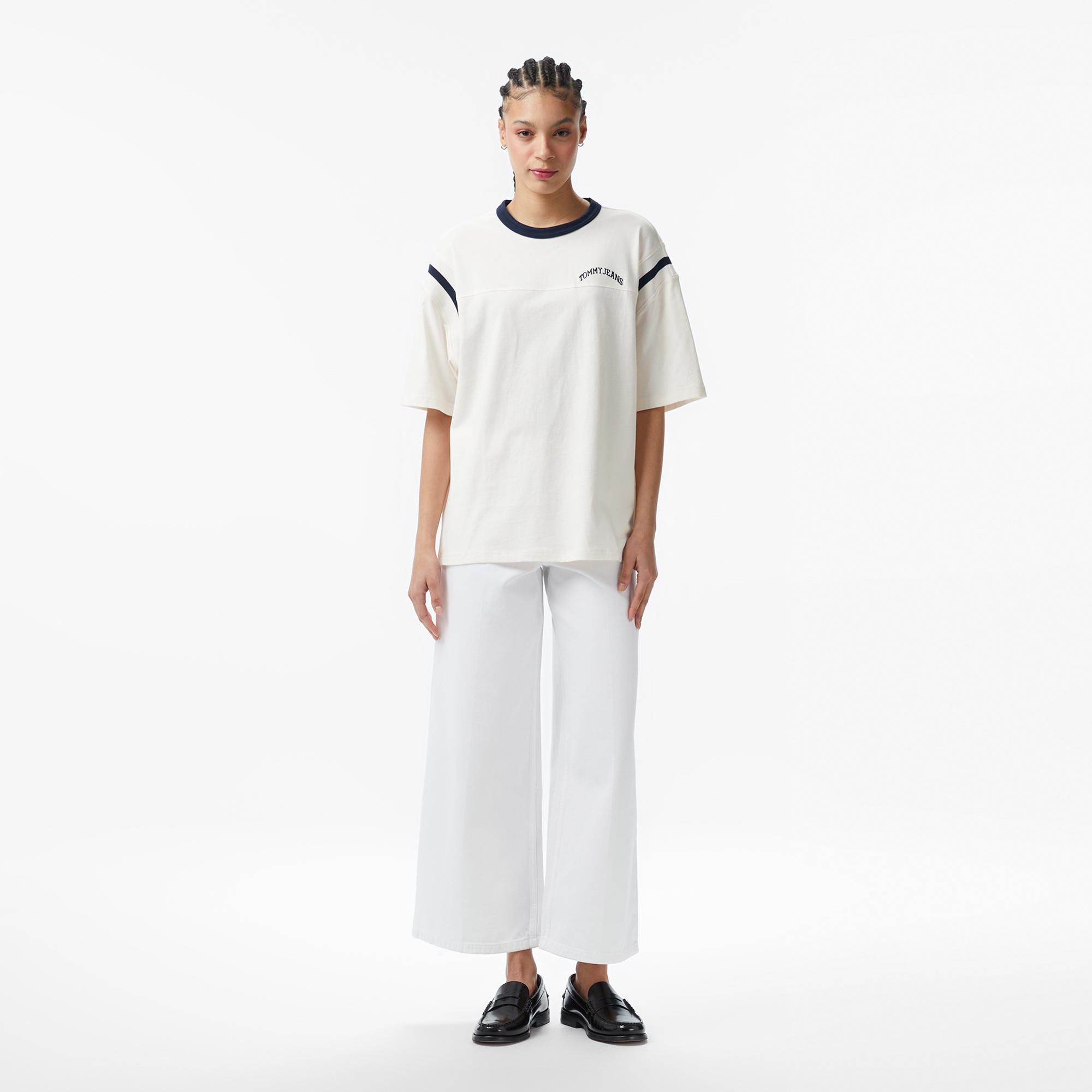 Tommy Hilfiger Varsity Kadın Beyaz T-Shirt