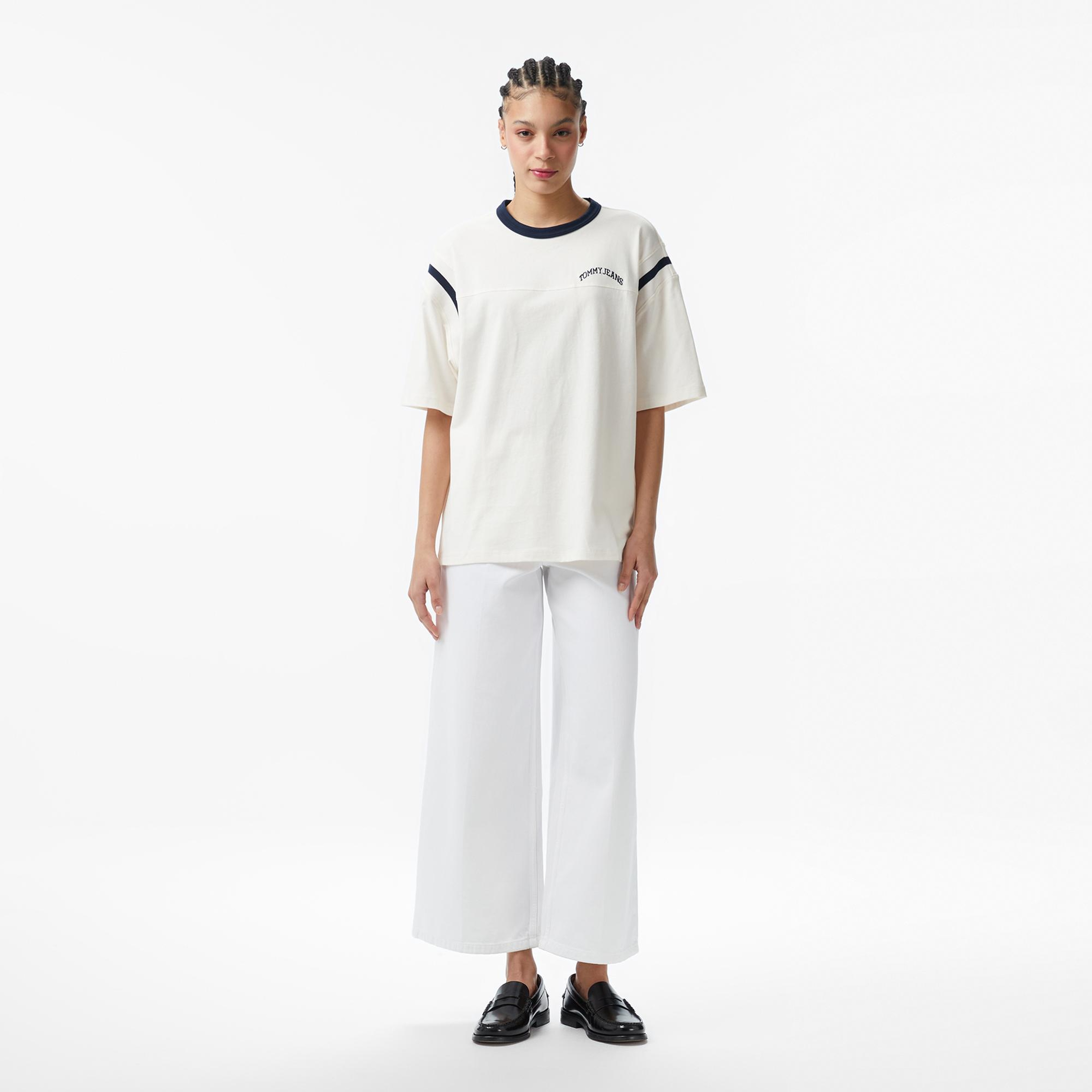 Tommy Hilfiger Varsity Kadın Beyaz T-Shirt