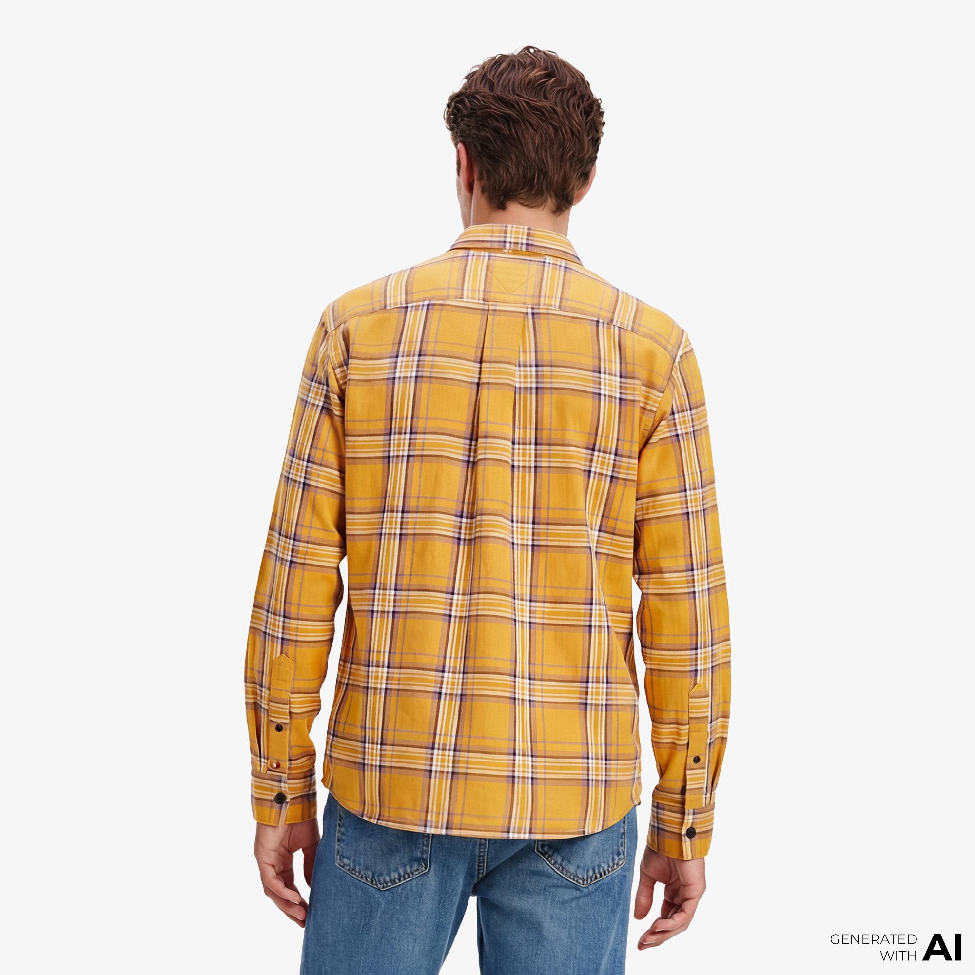 Tommy Hilfiger Layering Shirt Erkek Sarı Gömlek