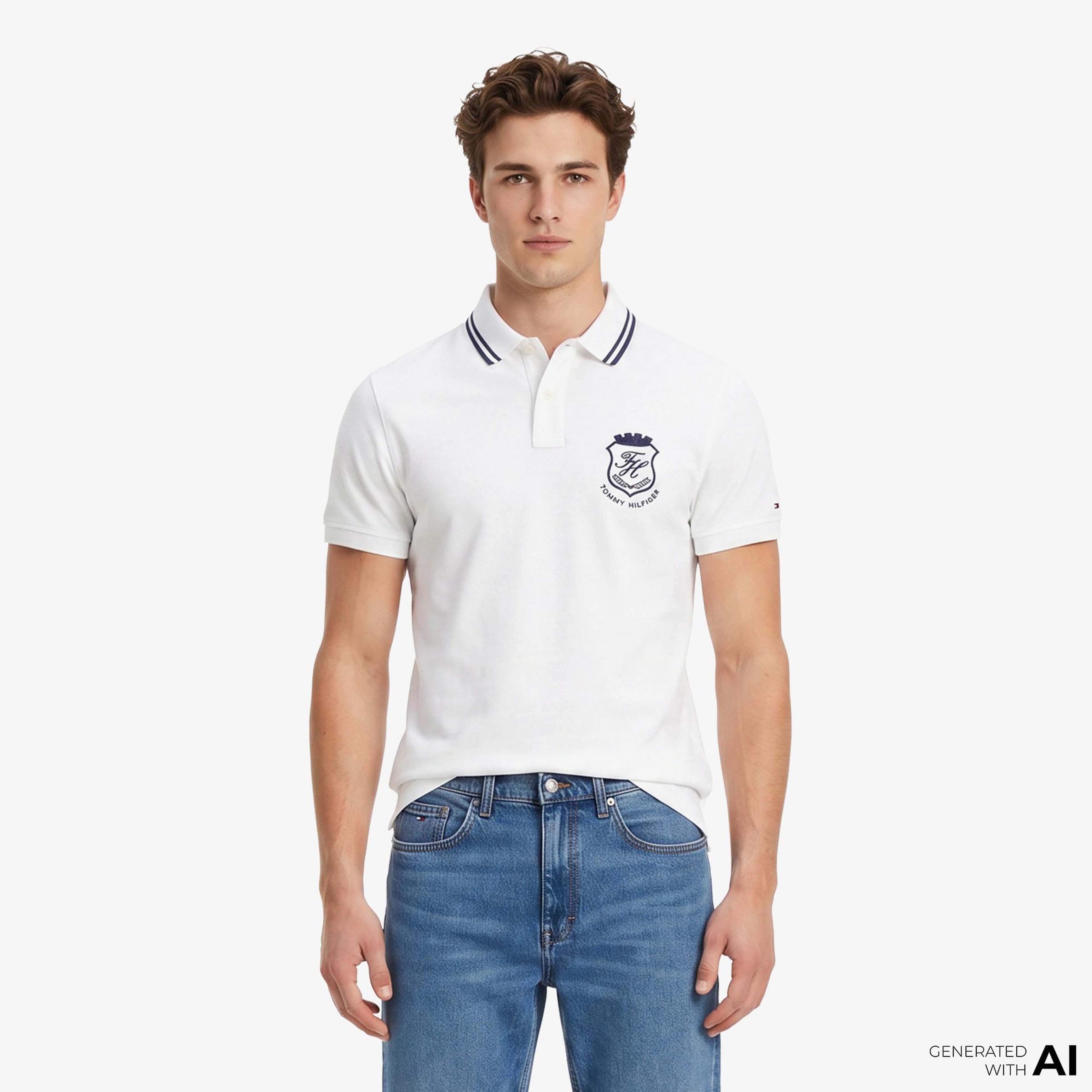 Tommy Hilfiger Country Club Erkek Beyaz Polo Yaka T-Shirt