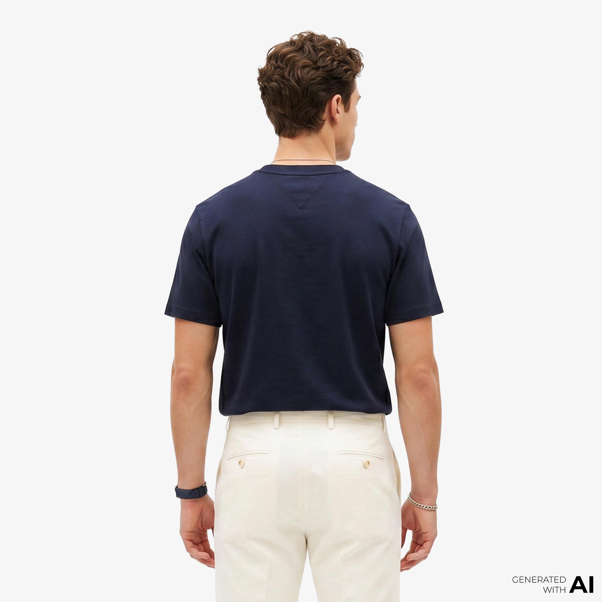 Tommy Hilfiger Brand Love Erkek Lacivert T-Shirt