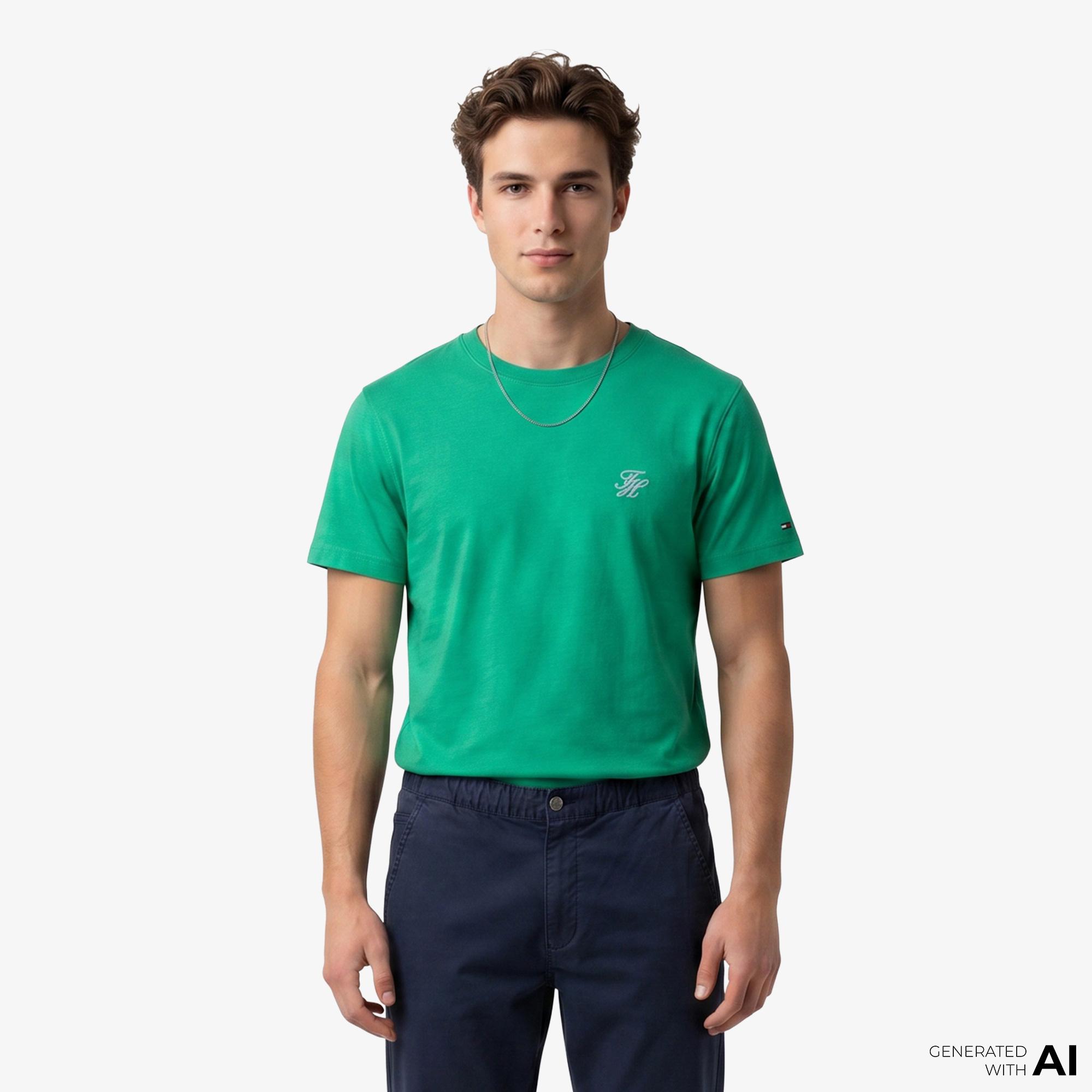 Tommy Hilfiger Swimshop Erkek Yeşil T-Shirt