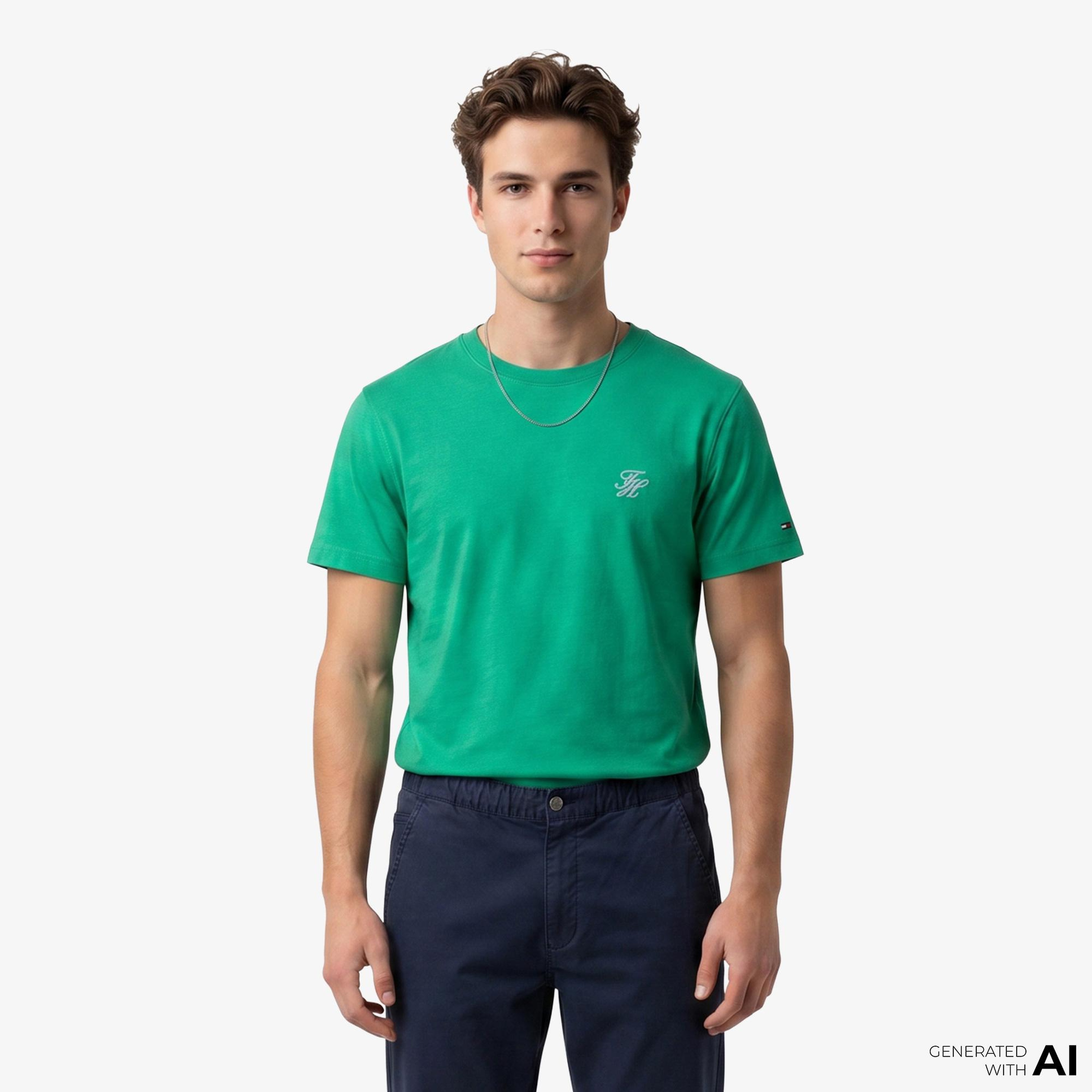 Tommy Hilfiger Swimshop Erkek Yeşil T-Shirt