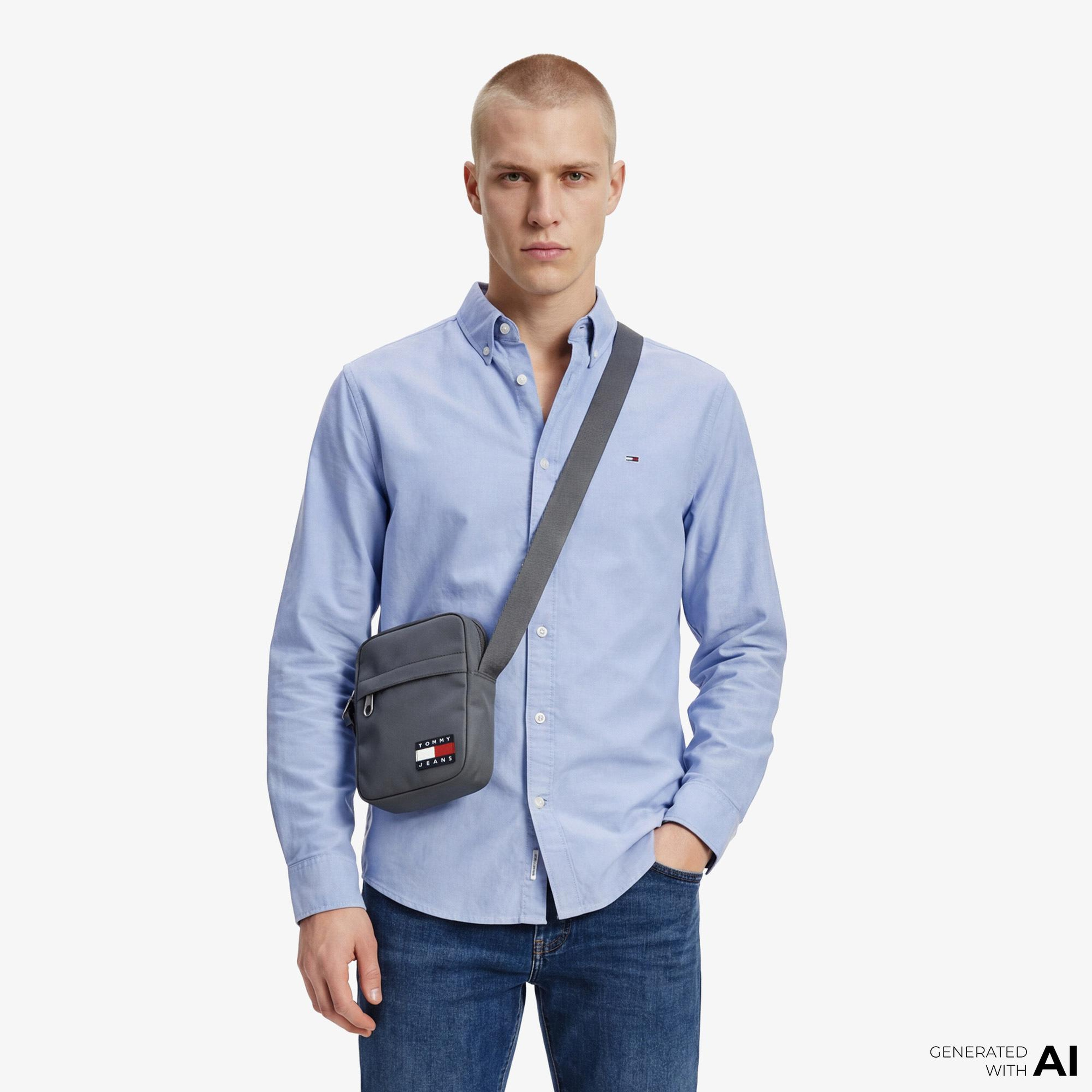 Tommy Hilfiger Oxford Erkek Mavi Gömlek