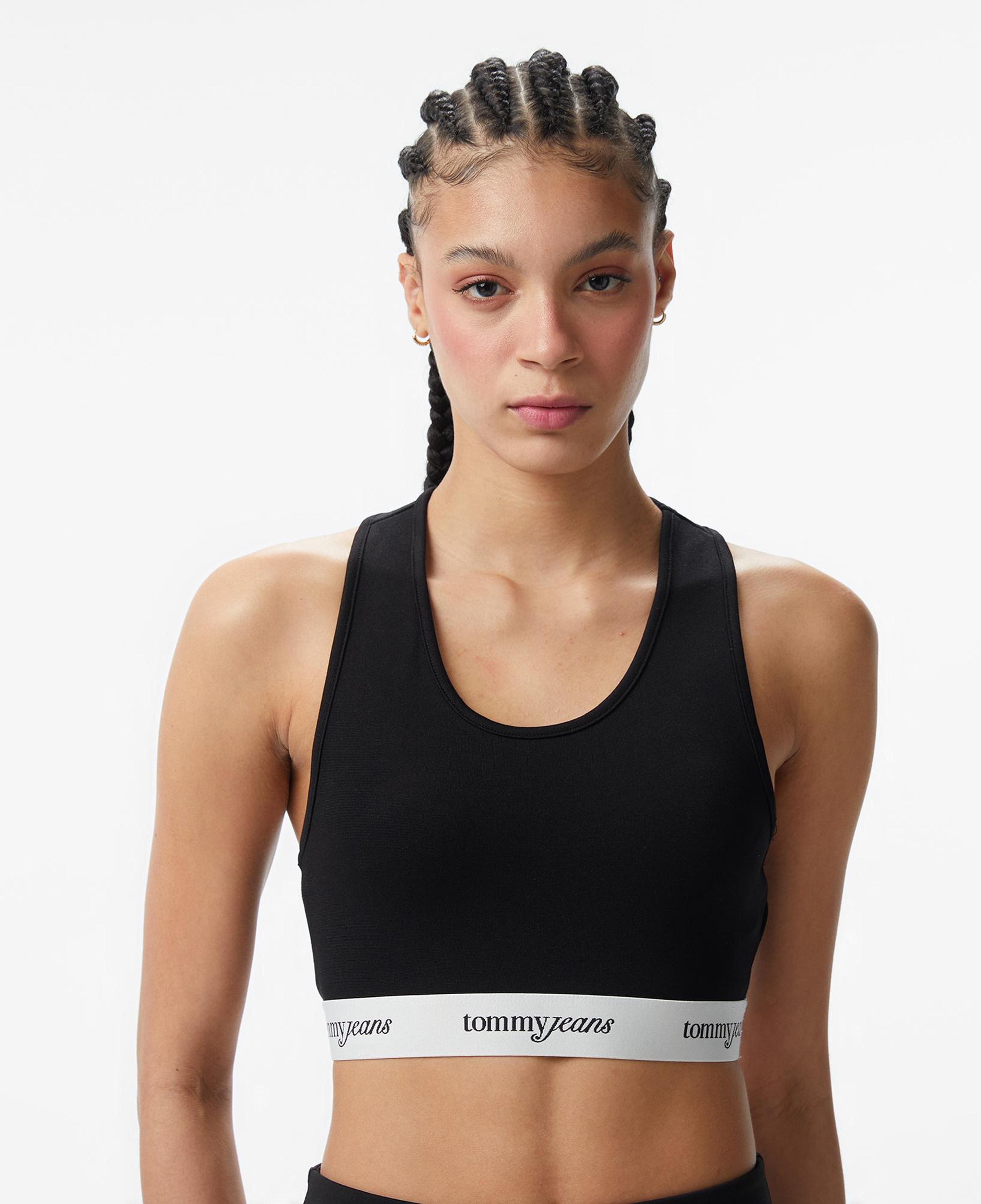 Tommy Hilfiger Logo Tape Kadın Siyah Spor Sütyeni